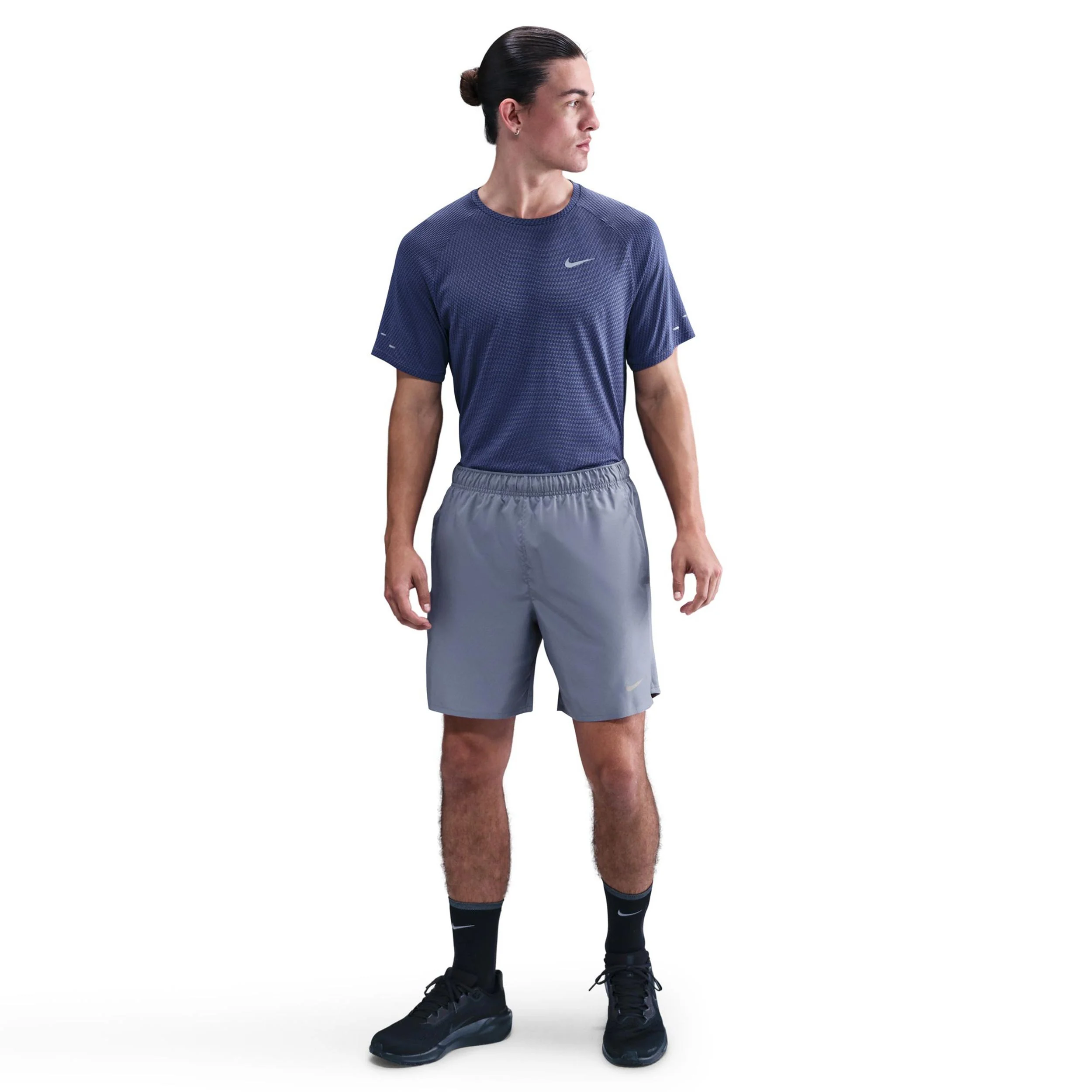 Challenger 7in Brief-Lined Laufshorts Herren - blaugrau, silber - Image 2