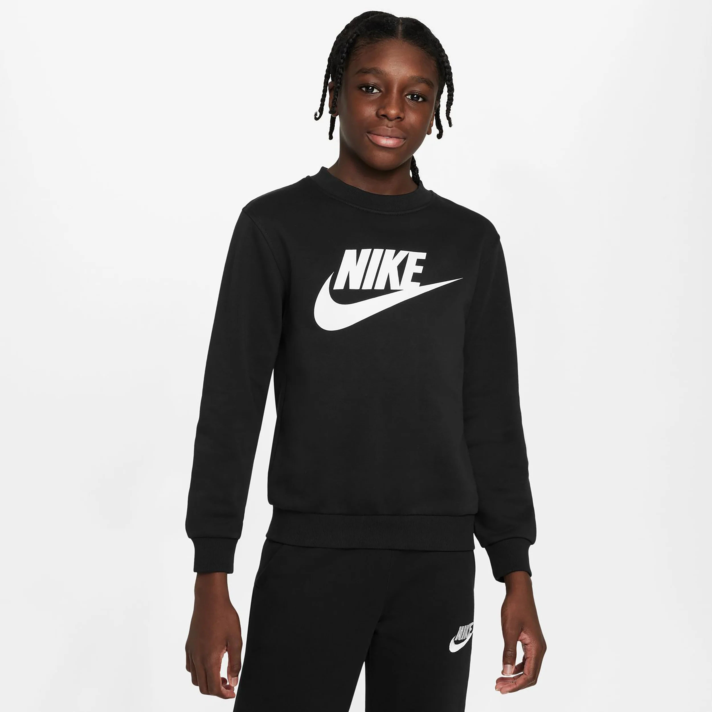 Club Fleece Crew Sweatshirt Kinder-schwarz