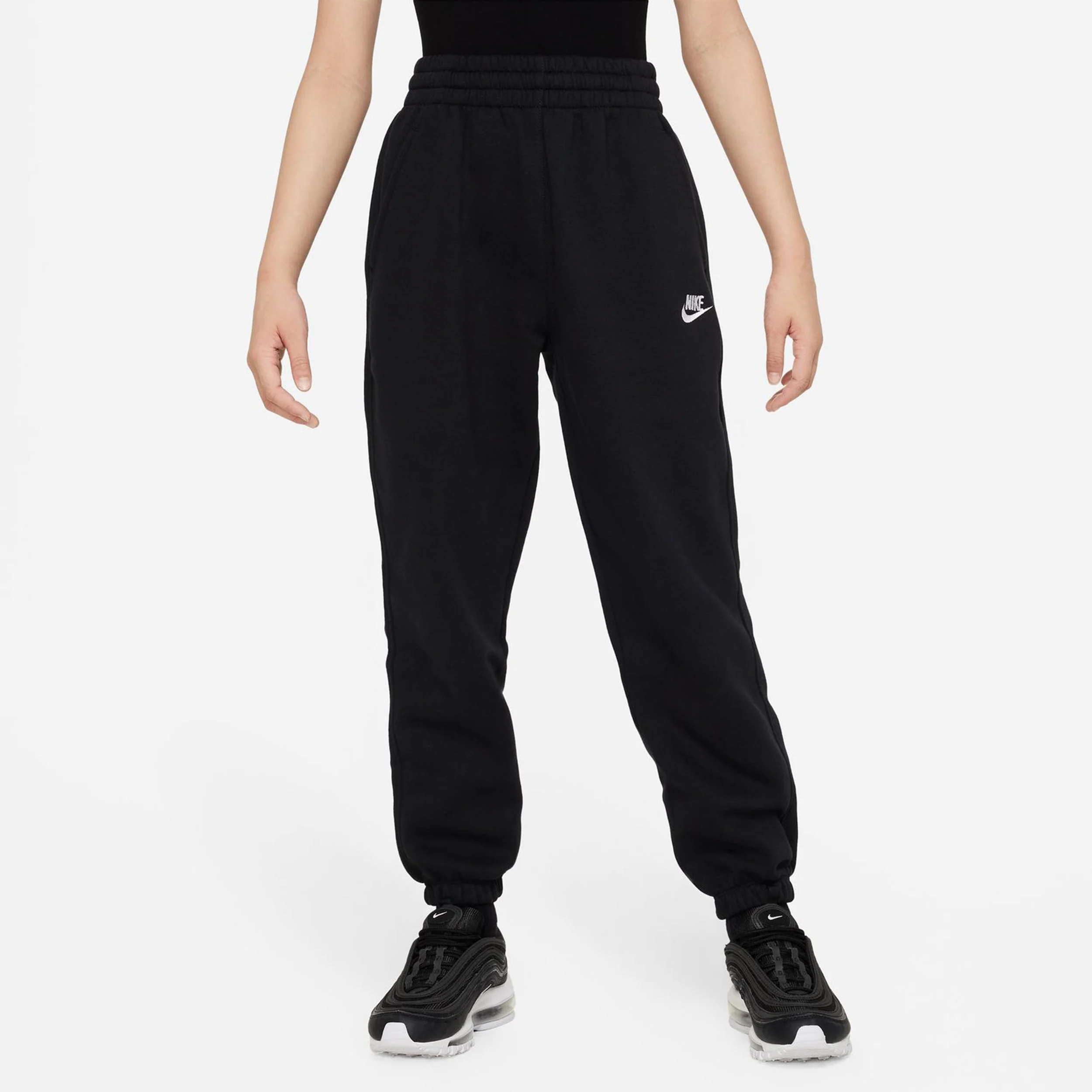 Club Fleece Loose Trainingshose Mädchen-Schwarz,Weiß - Image 4