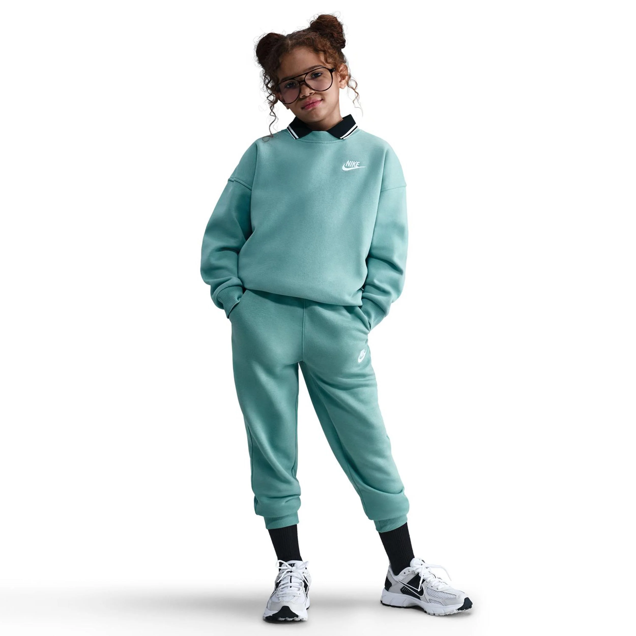 Club Fleece Oversized Crew Sweatshirt Mädchen-Salbei - Image 2