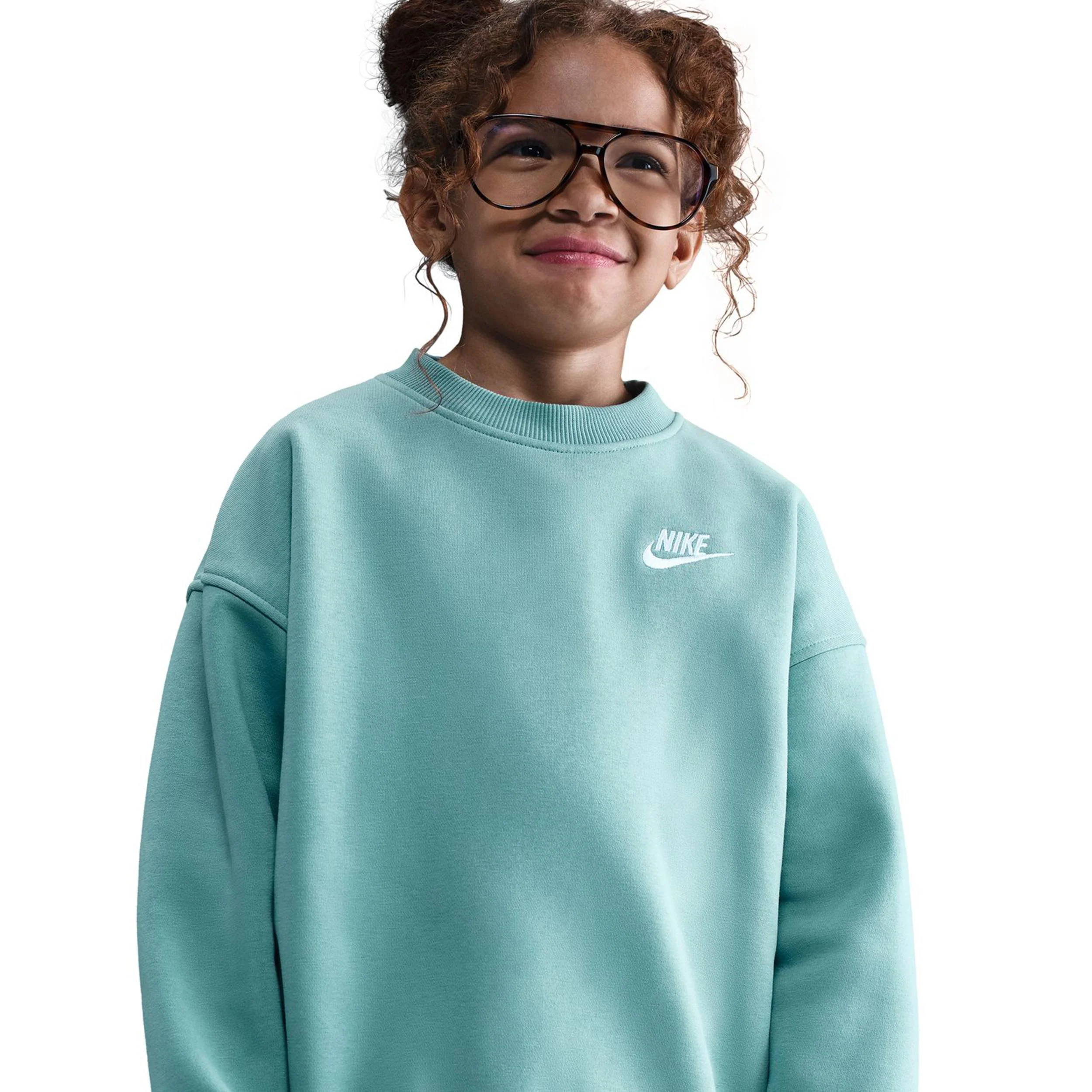 Club Fleece Oversized Crew Sweatshirt Mädchen-Salbei - Image 4