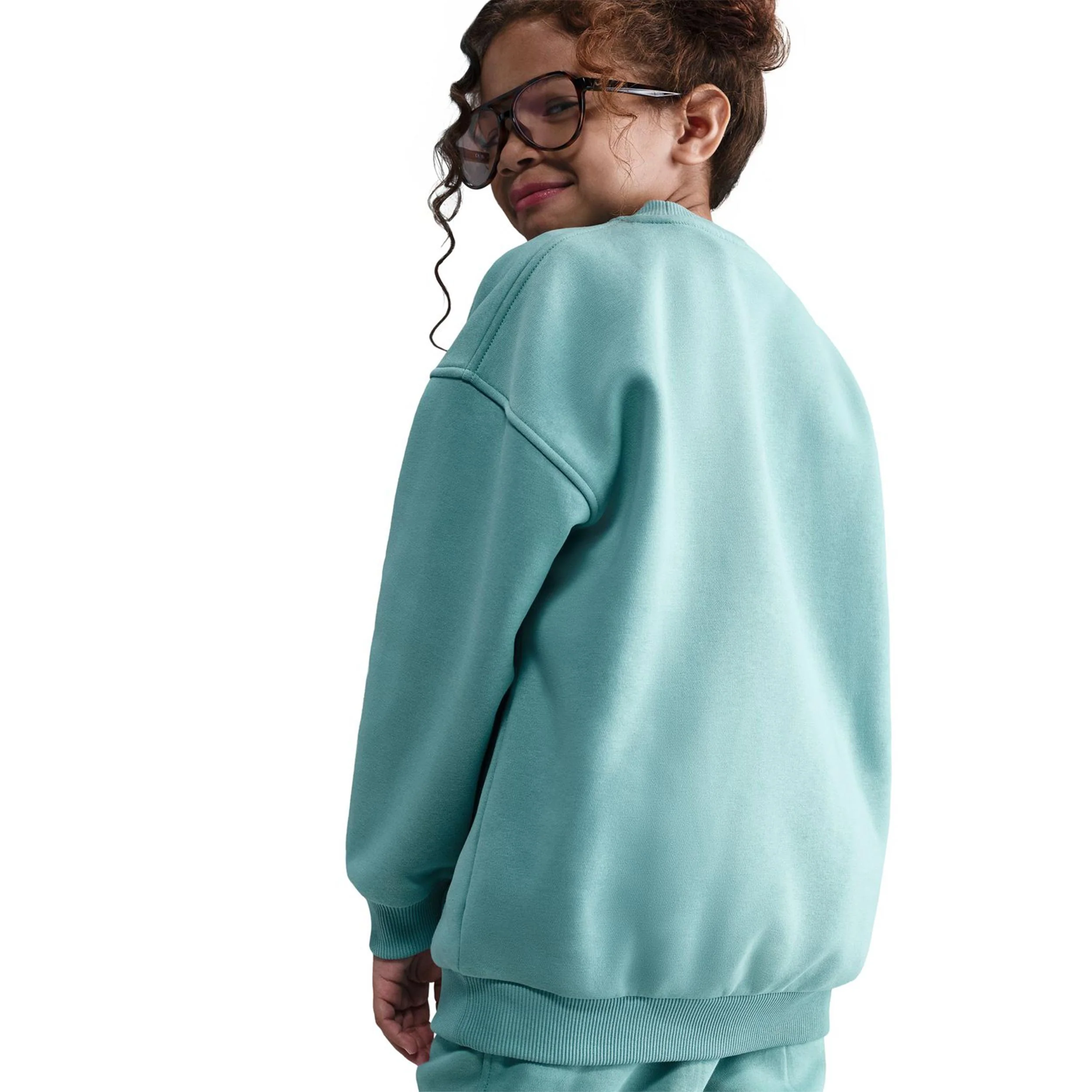 Club Fleece Oversized Crew Sweatshirt Mädchen-Salbei - Image 5