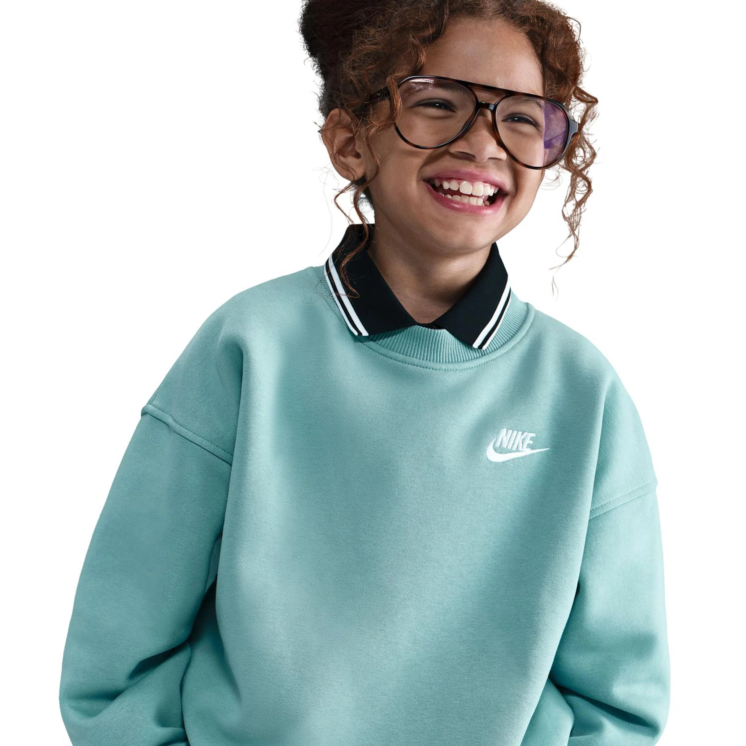 Club Fleece Oversized Crew Sweatshirt Mädchen-Salbei - Image 6