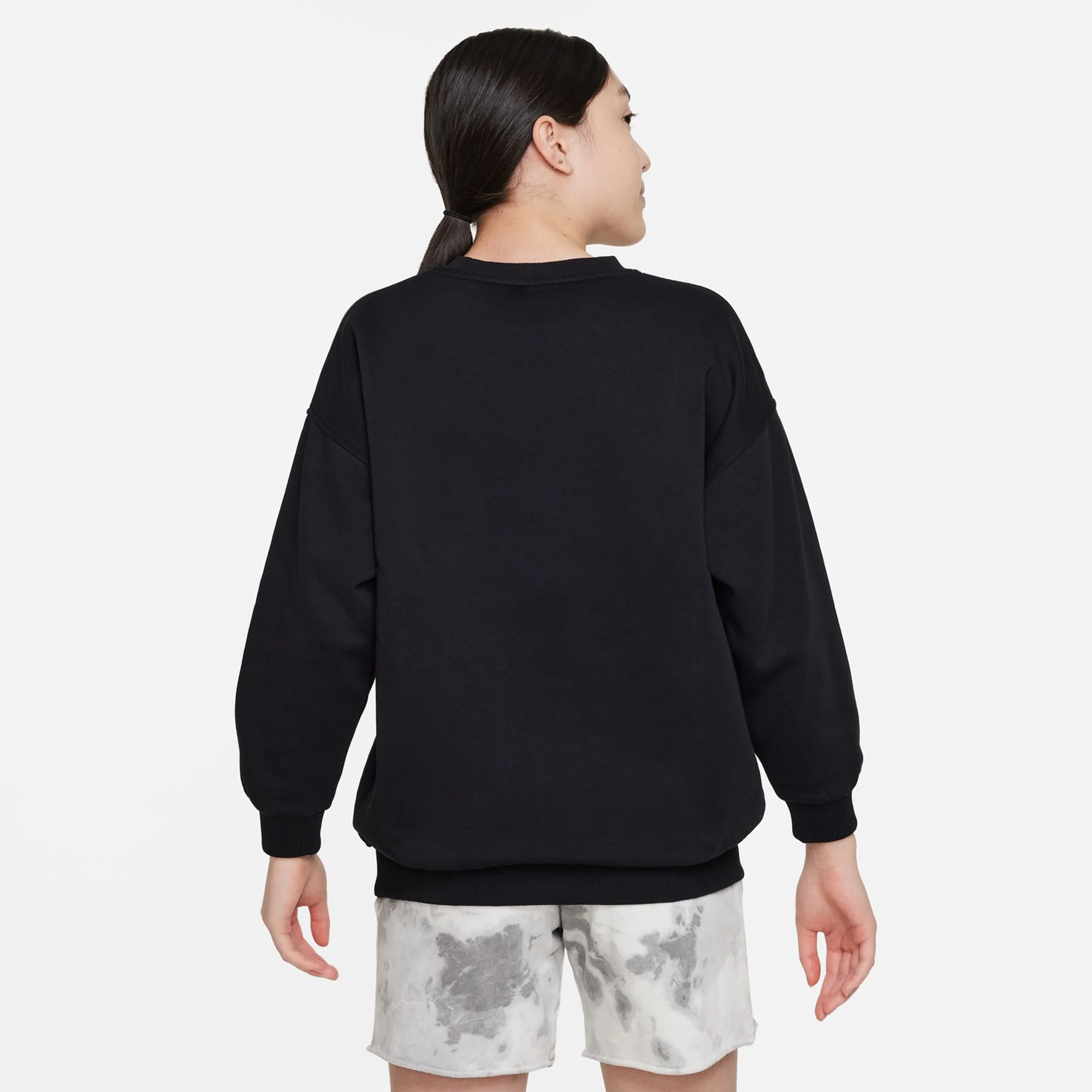 Club Fleece Oversized Crew Sweatshirt Mädchen-Schwarz - Image 5