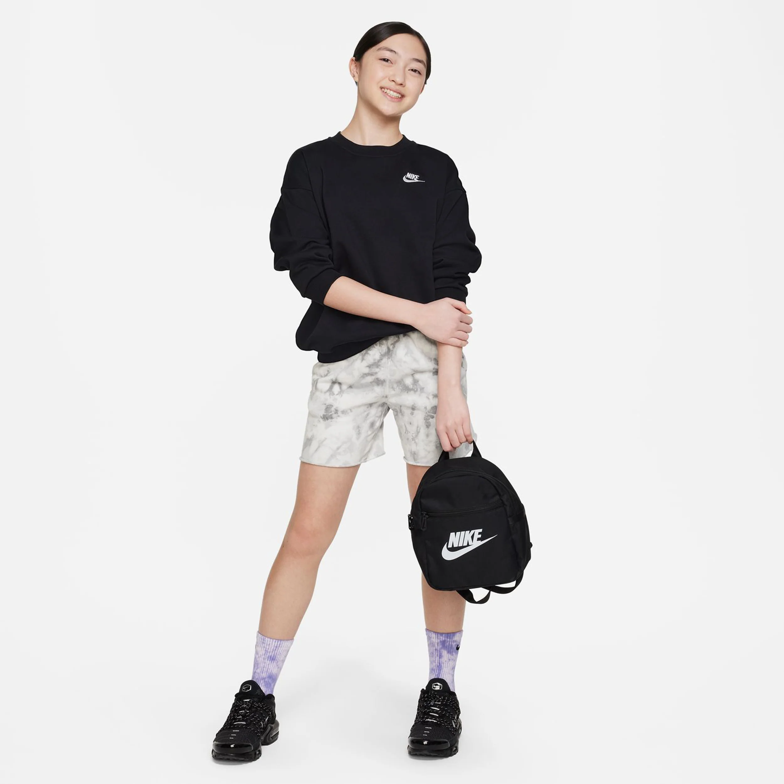 Club Fleece Oversized Crew Sweatshirt Mädchen-Schwarz - Image 7