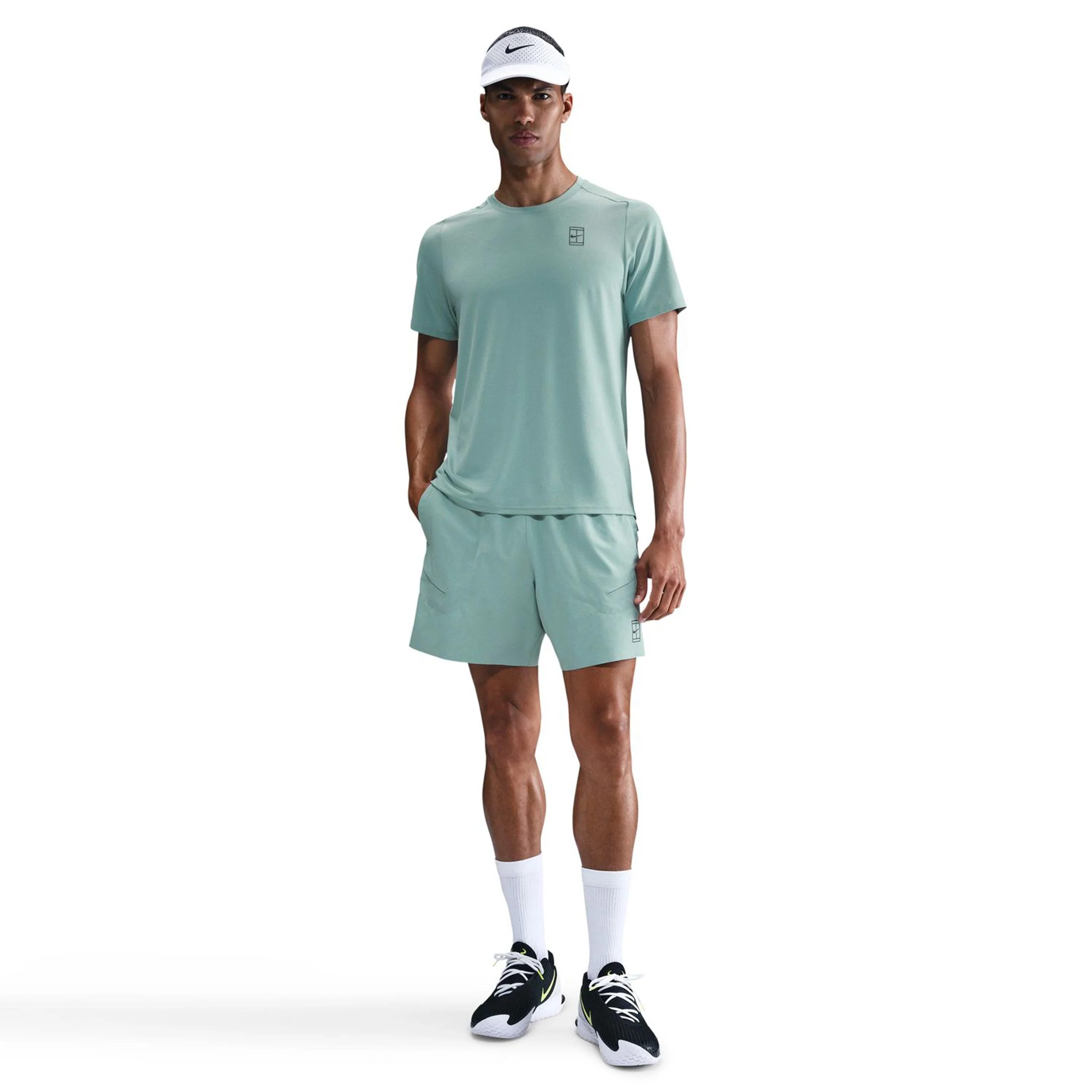 Court Dri-Fit Advantage 6in Shorts Herren-Blaugrau - Image 2
