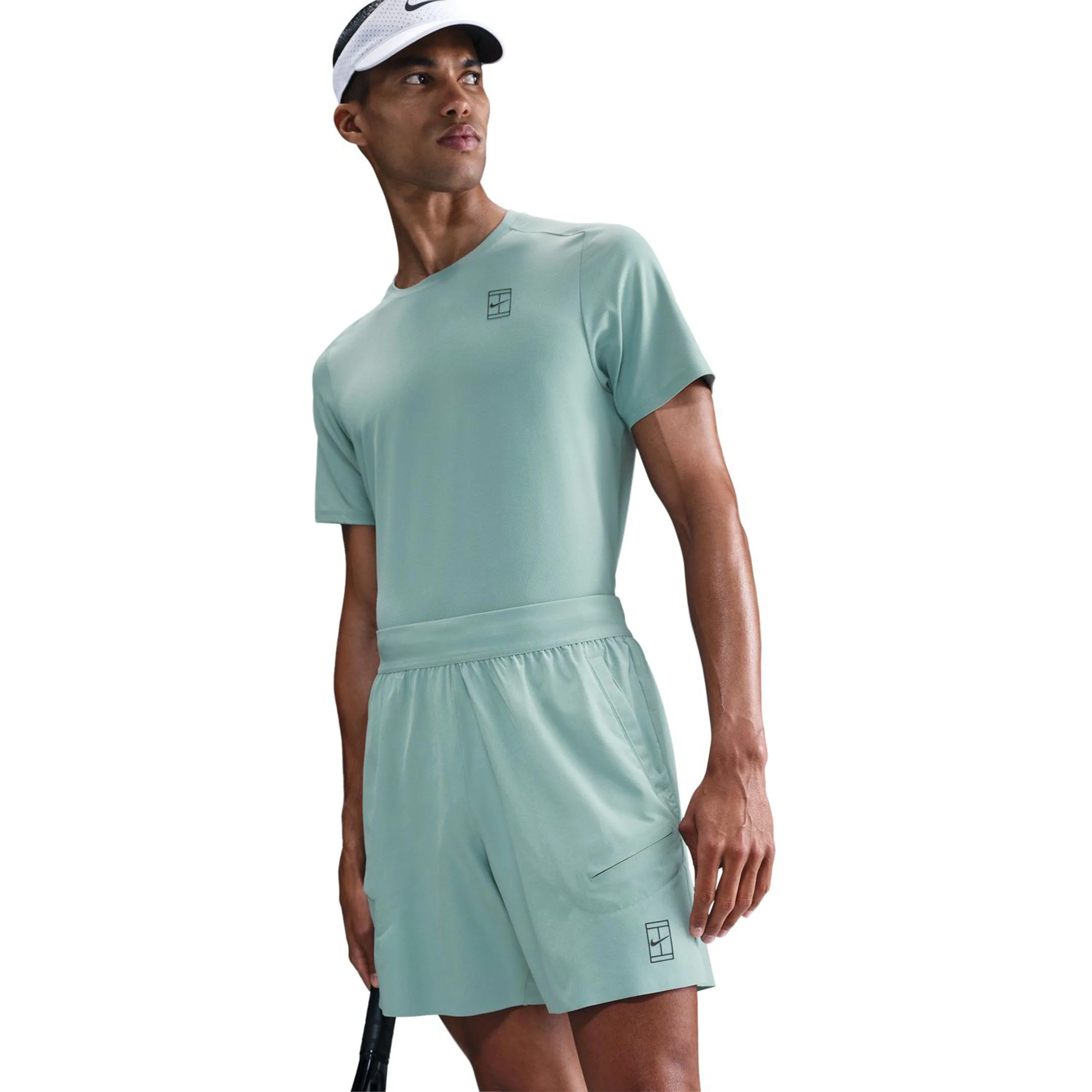 Court Dri-Fit Advantage 6in Shorts Herren-Blaugrau - Image 4