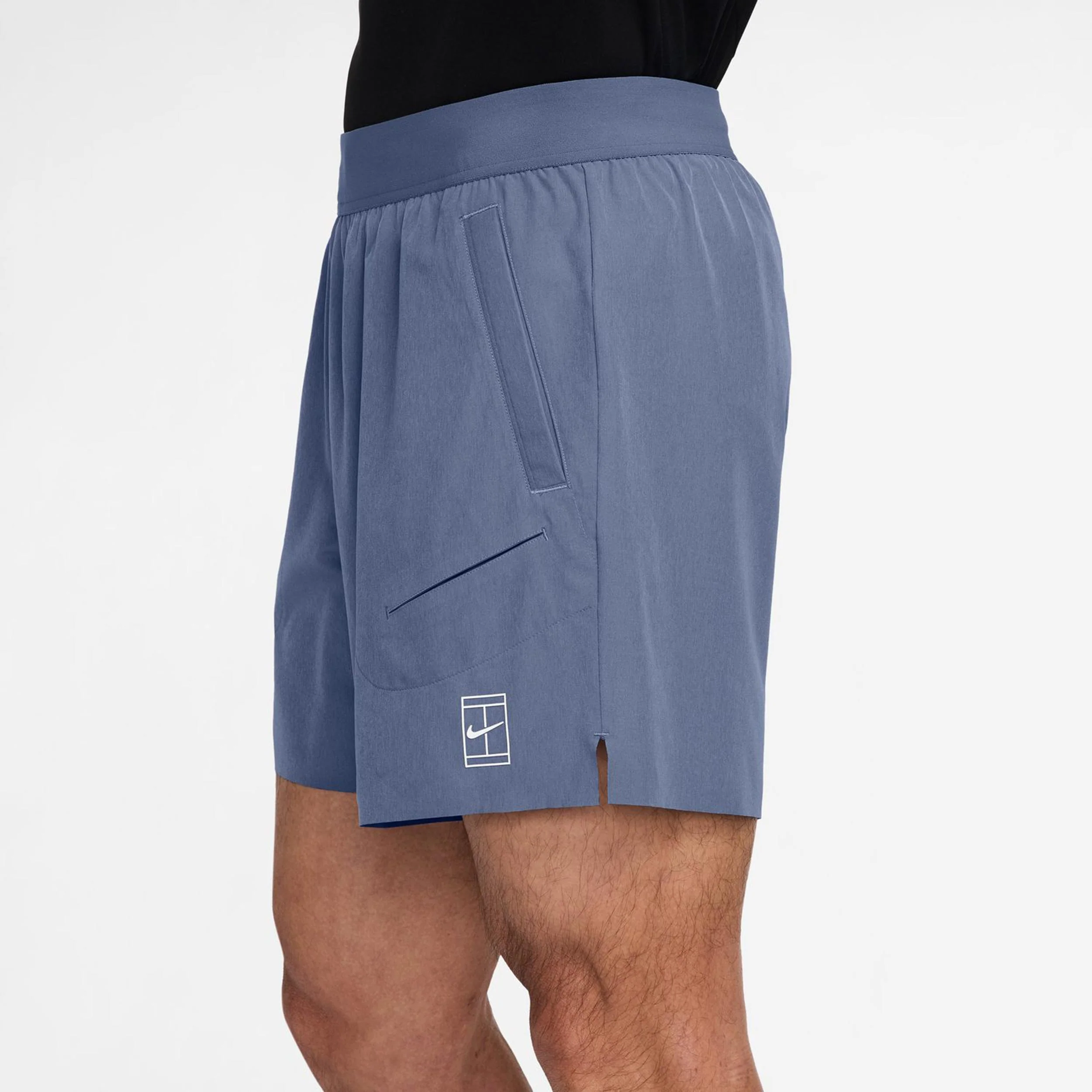 Court Dri-Fit Advantage 6in Shorts Herren-Blaugrau,Weiß - Image 3