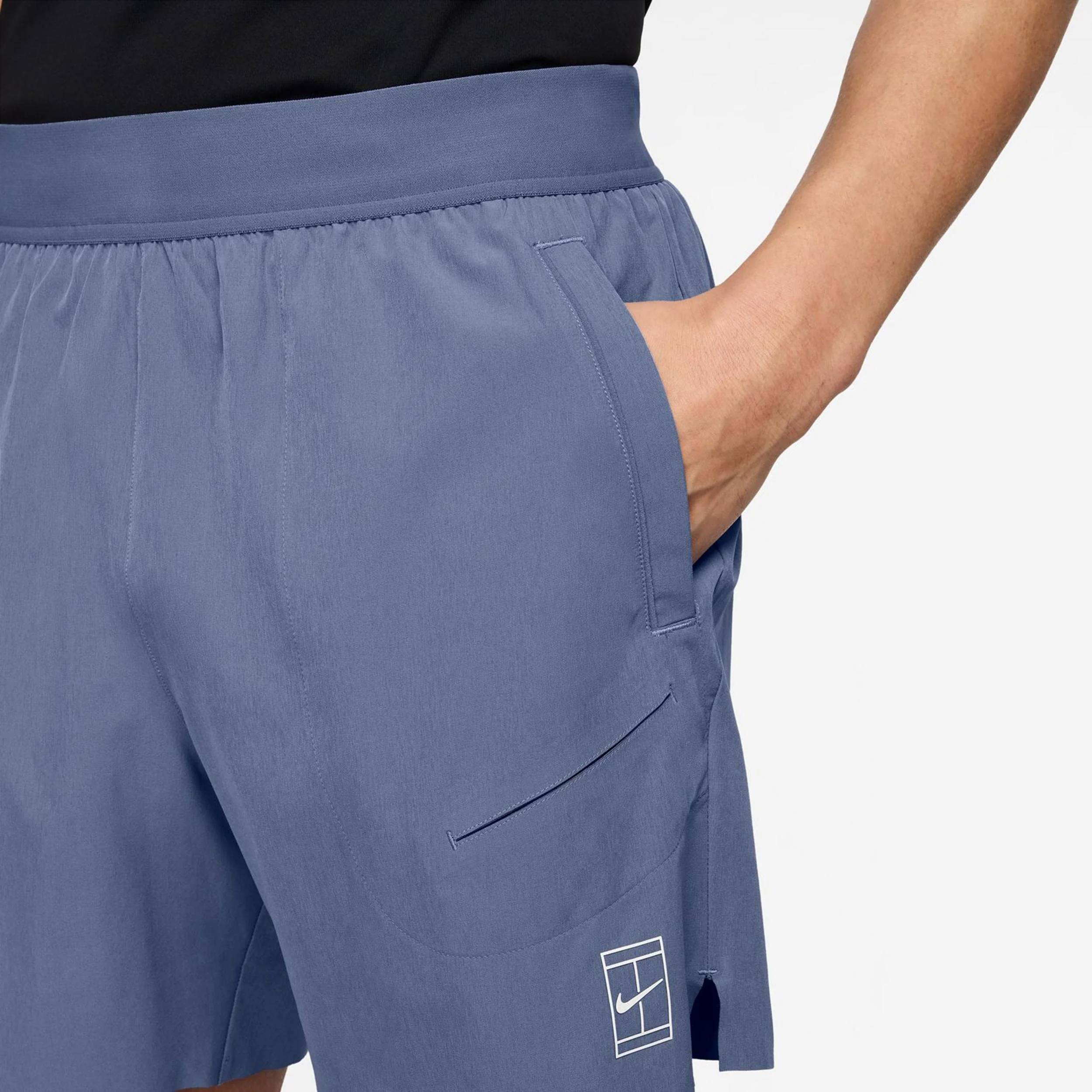 Court Dri-Fit Advantage 6in Shorts Herren-Blaugrau,Weiß - Image 4