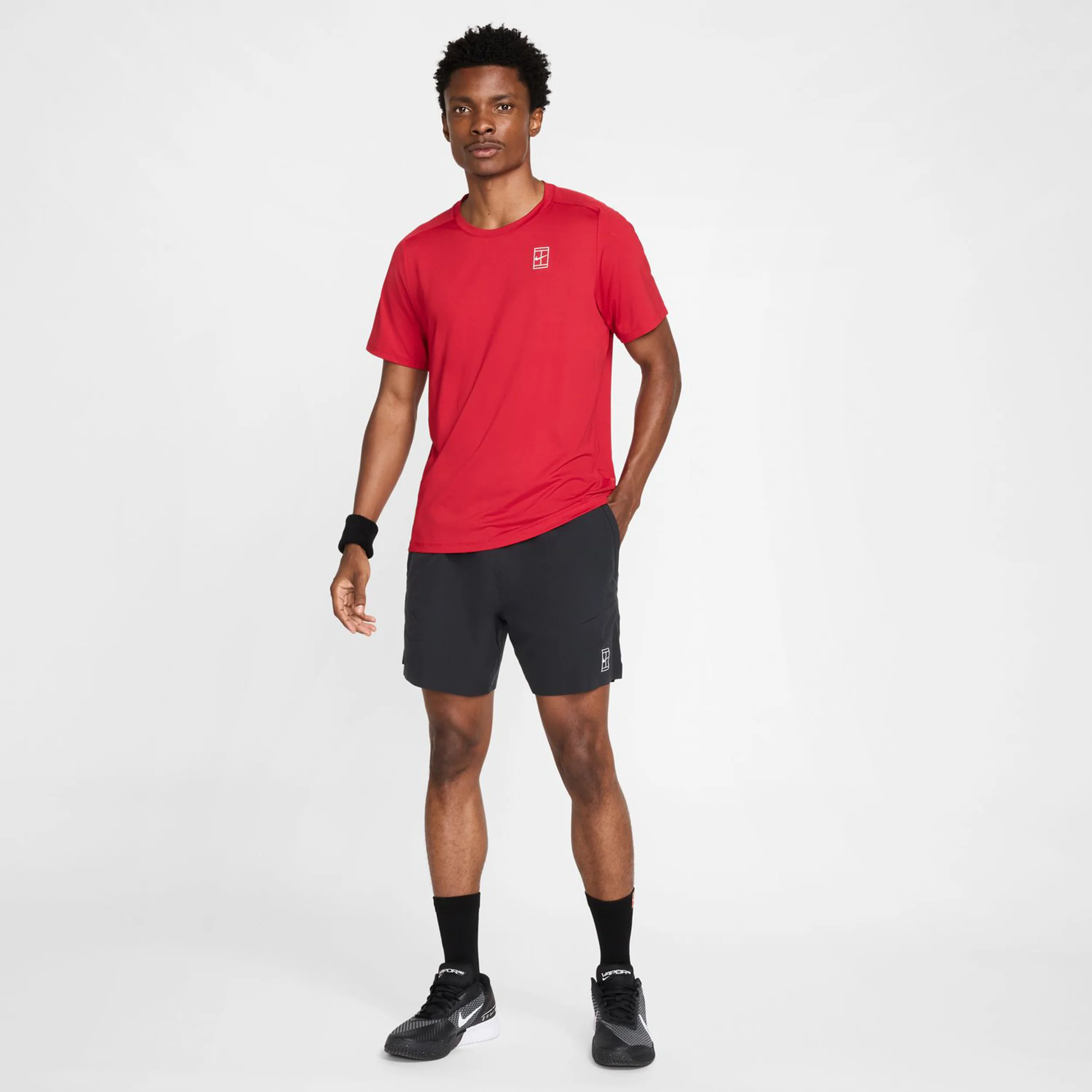 Court Dri-Fit Advantage 6in Shorts Herren-Schwarz,Weiß - Image 10