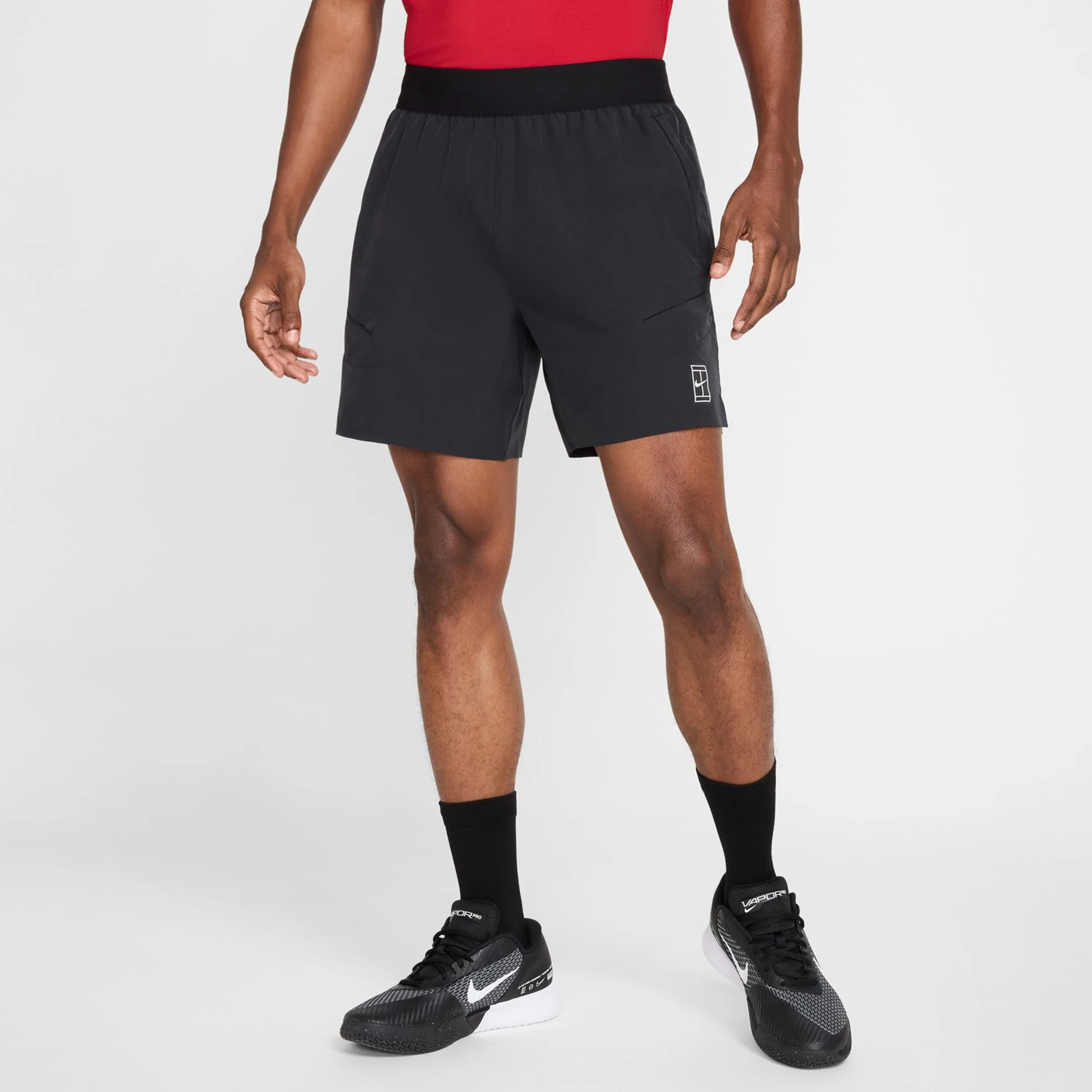 Court Dri-Fit Advantage 6in Shorts Herren-Schwarz,Weiß - Image 5