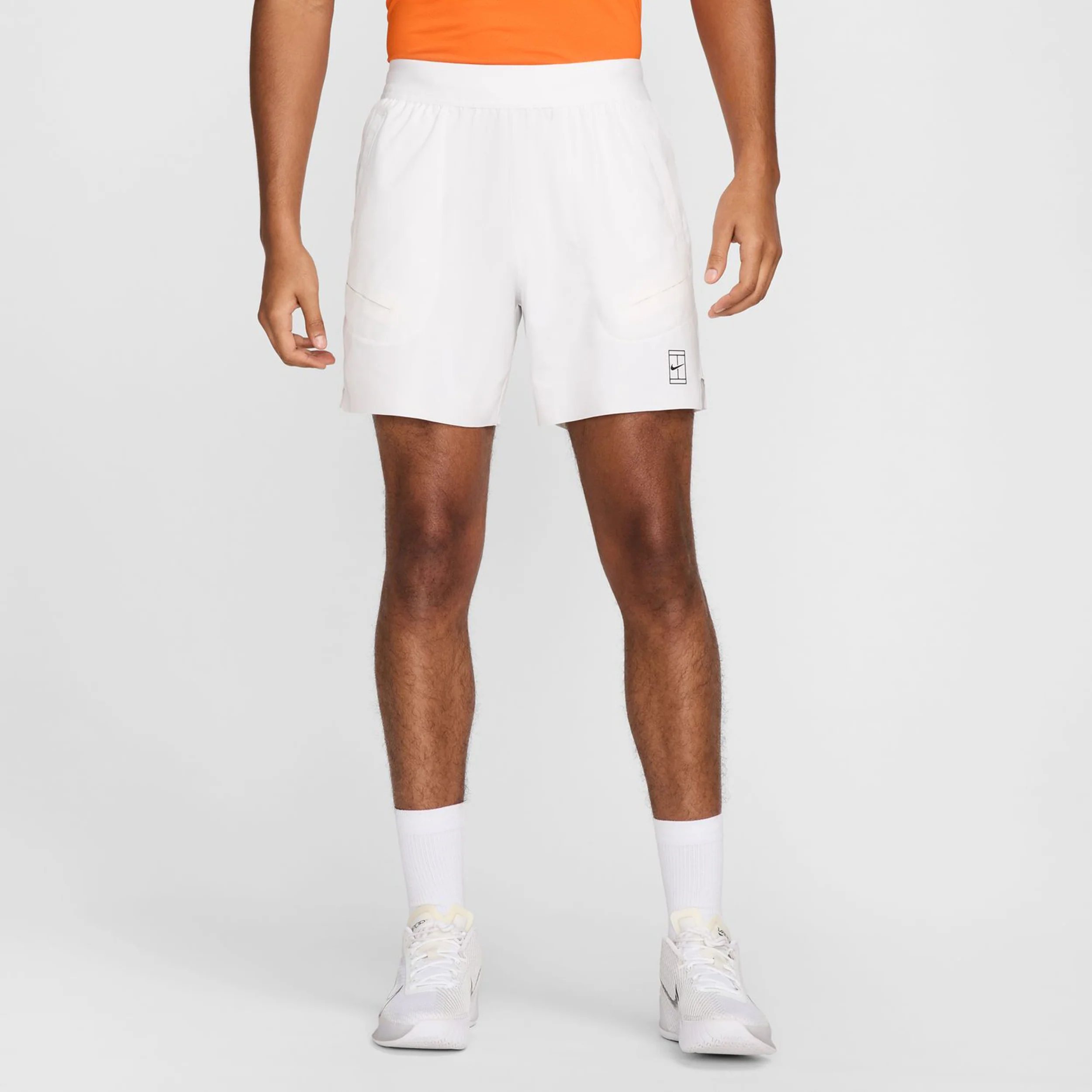 Court Dri-Fit Advantage 6in Shorts Herren-Weiß,Schwarz - Image 4