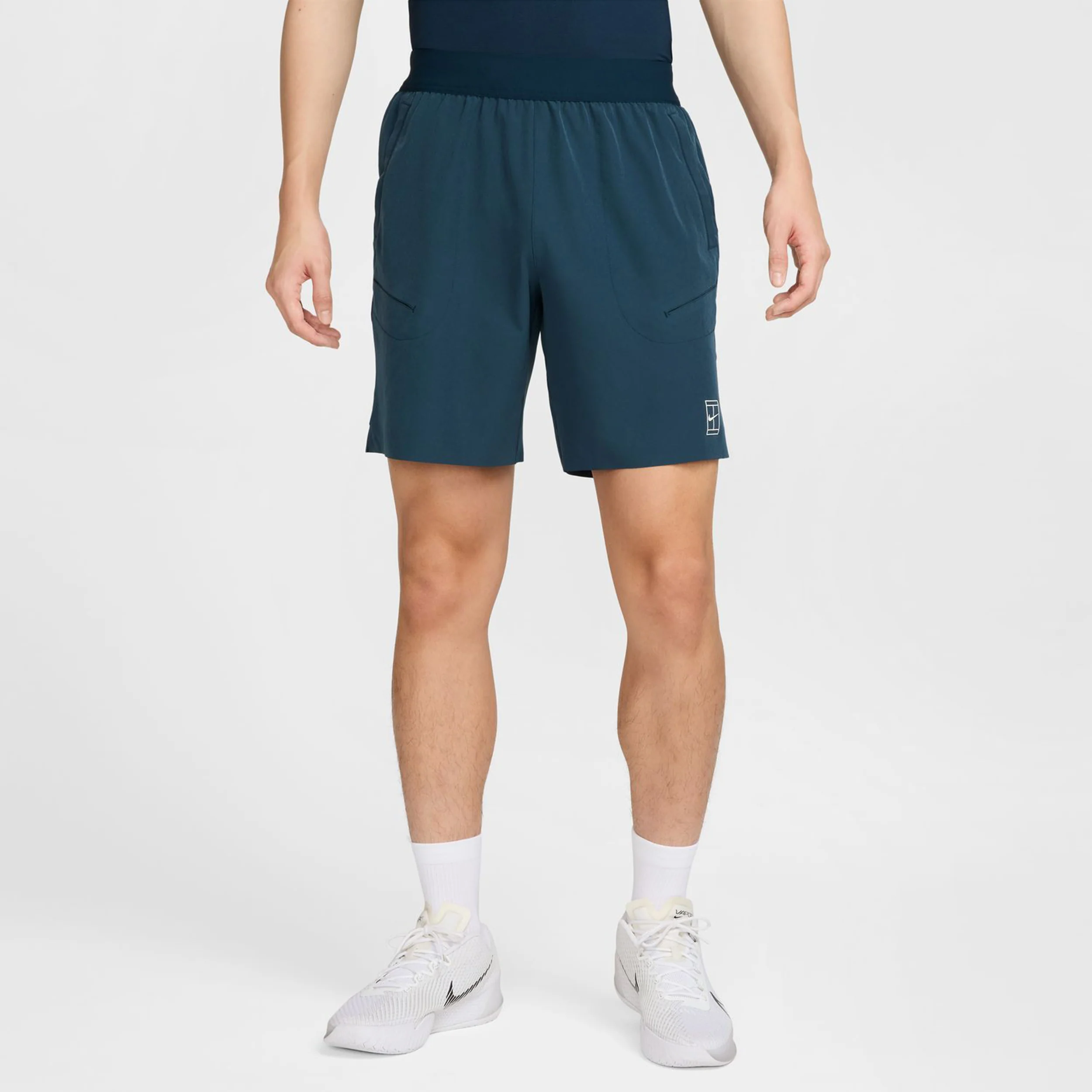 Court Dri-Fit Advantage 8in Shorts Herren-Dunkelblau,Weiß - Image 5