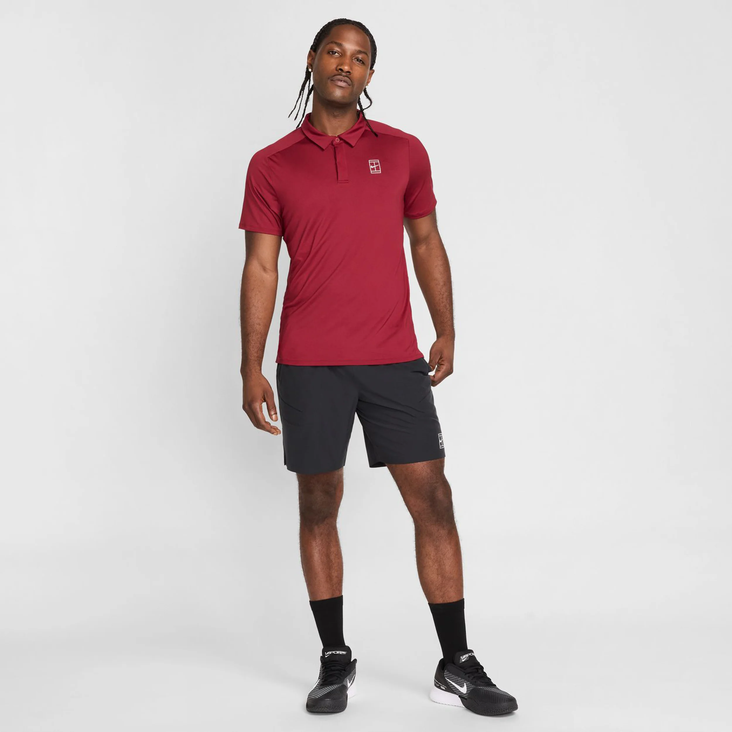 Court Dri-Fit Advantage 8in Shorts Herren-Schwarz,Weiß - Image 11