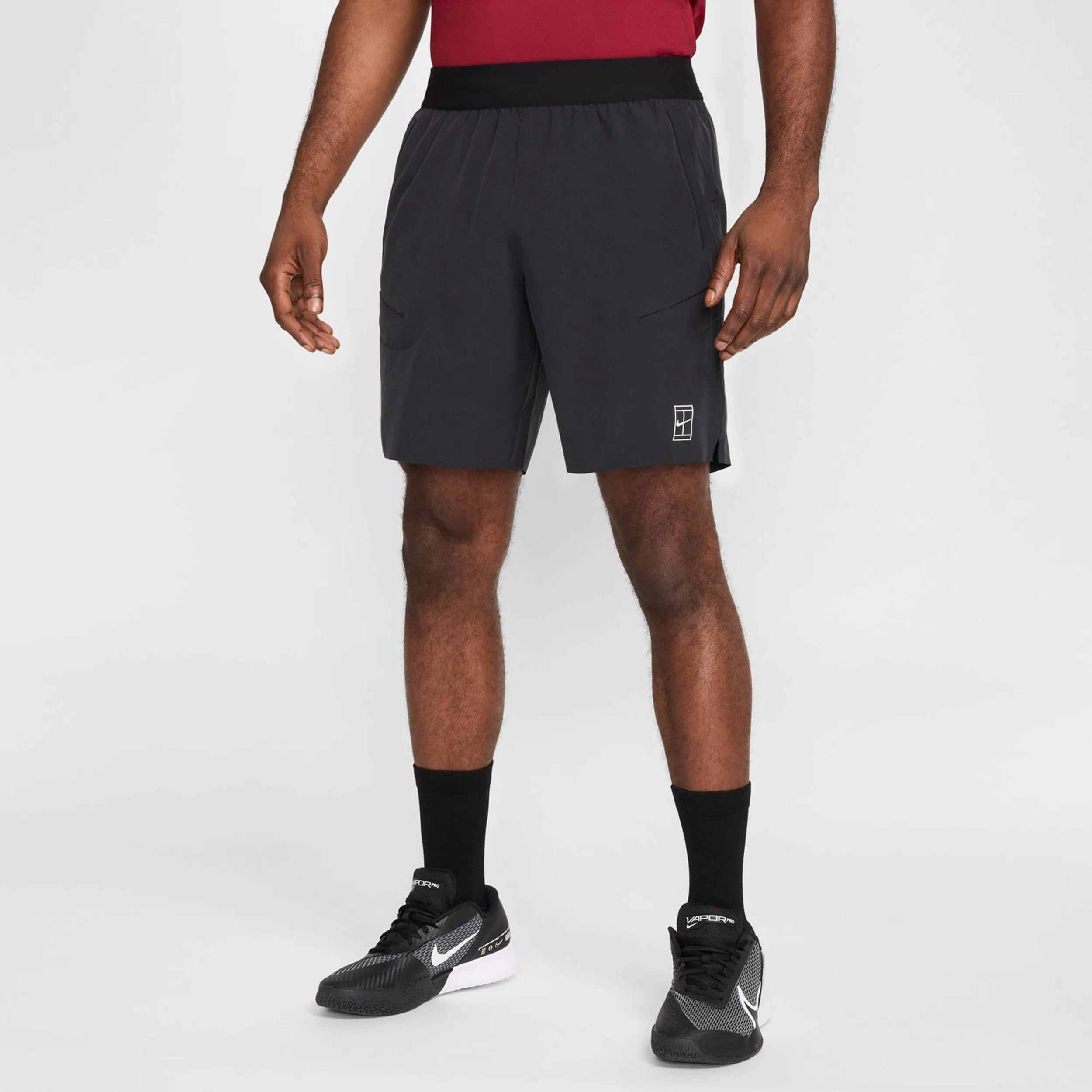 Court Dri-Fit Advantage 8in Shorts Herren-Schwarz,Weiß - Image 5