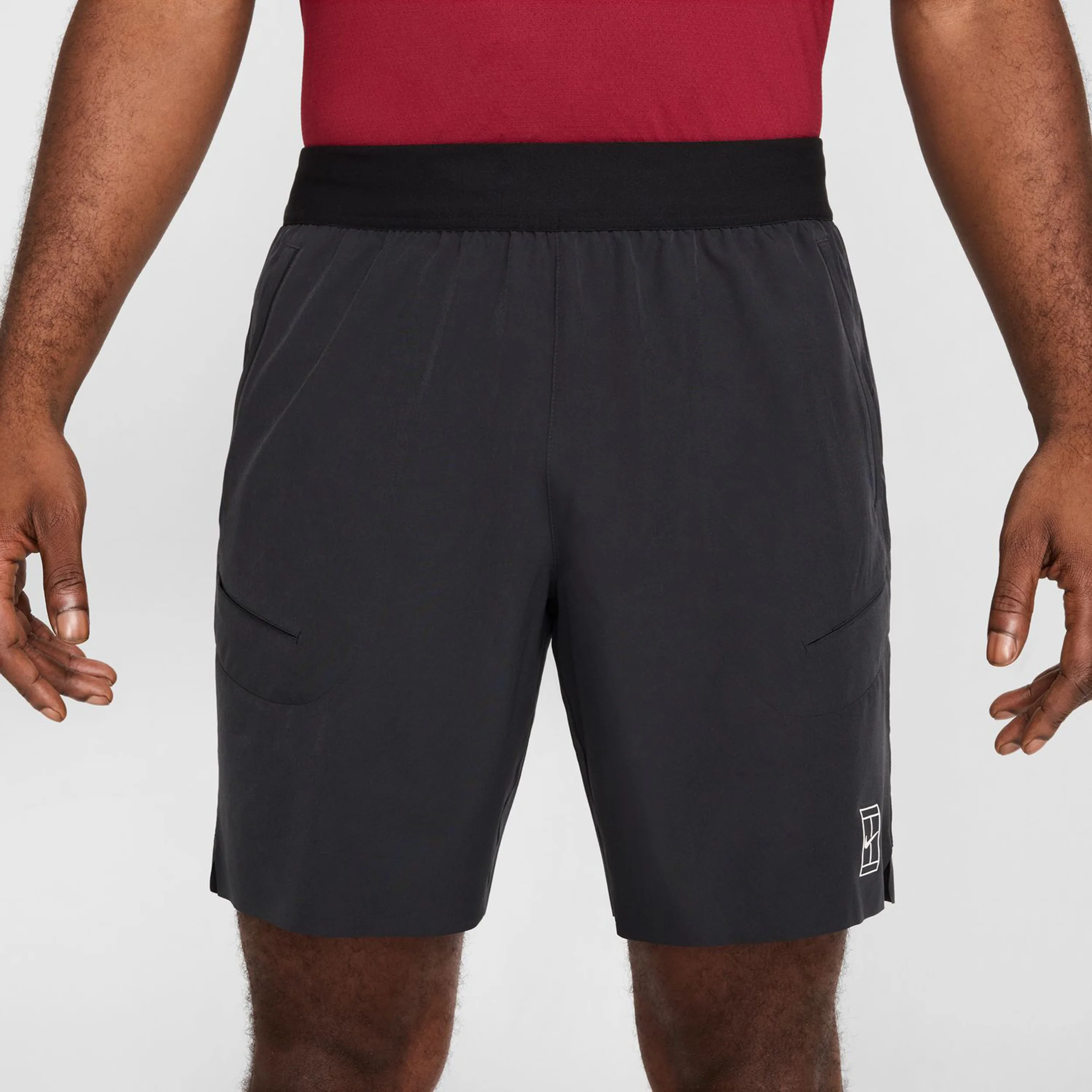 Court Dri-Fit Advantage 8in Shorts Herren-Schwarz,Weiß - Image 6