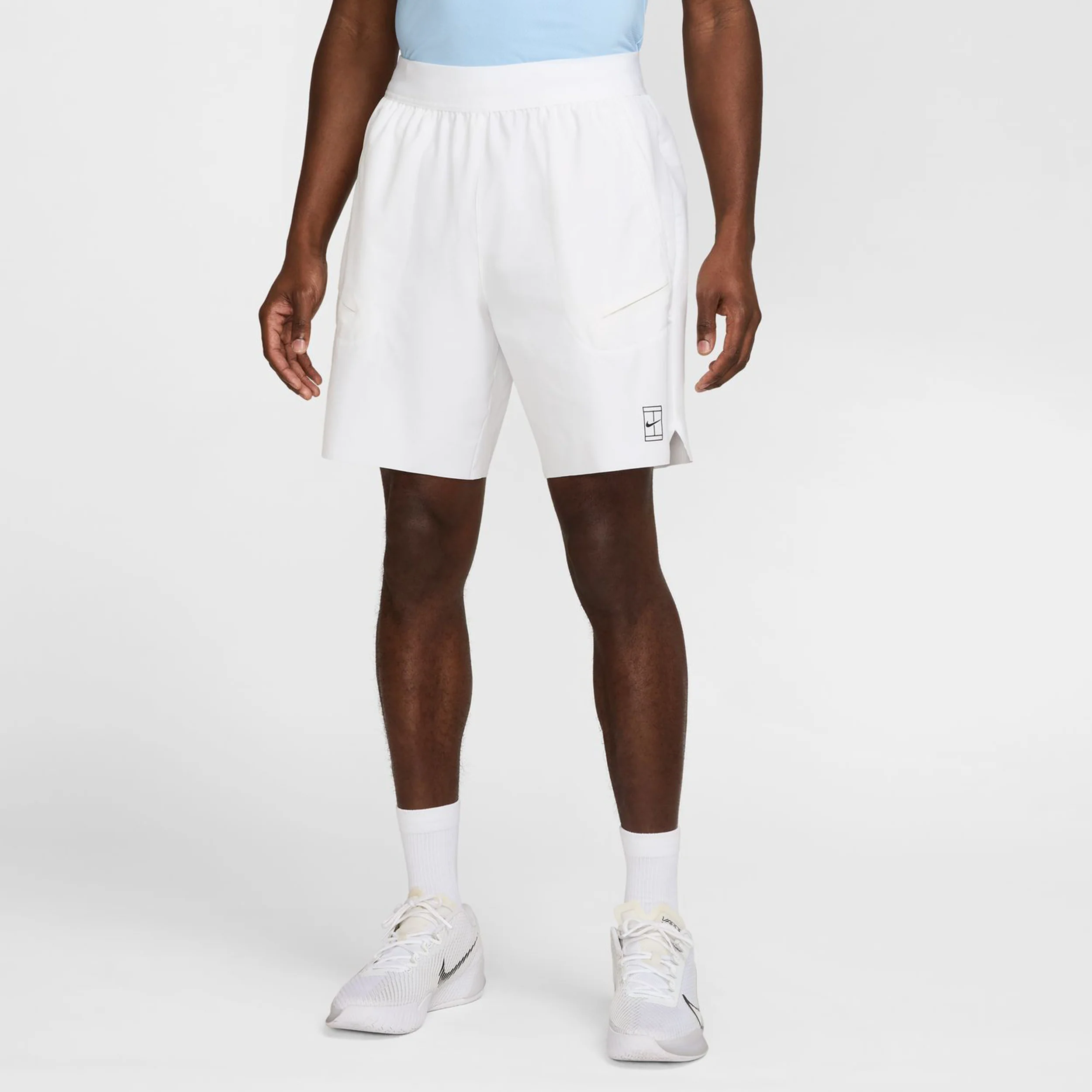 Court Dri-Fit Advantage 8in Shorts Herren-Weiß,Schwarz - Image 4