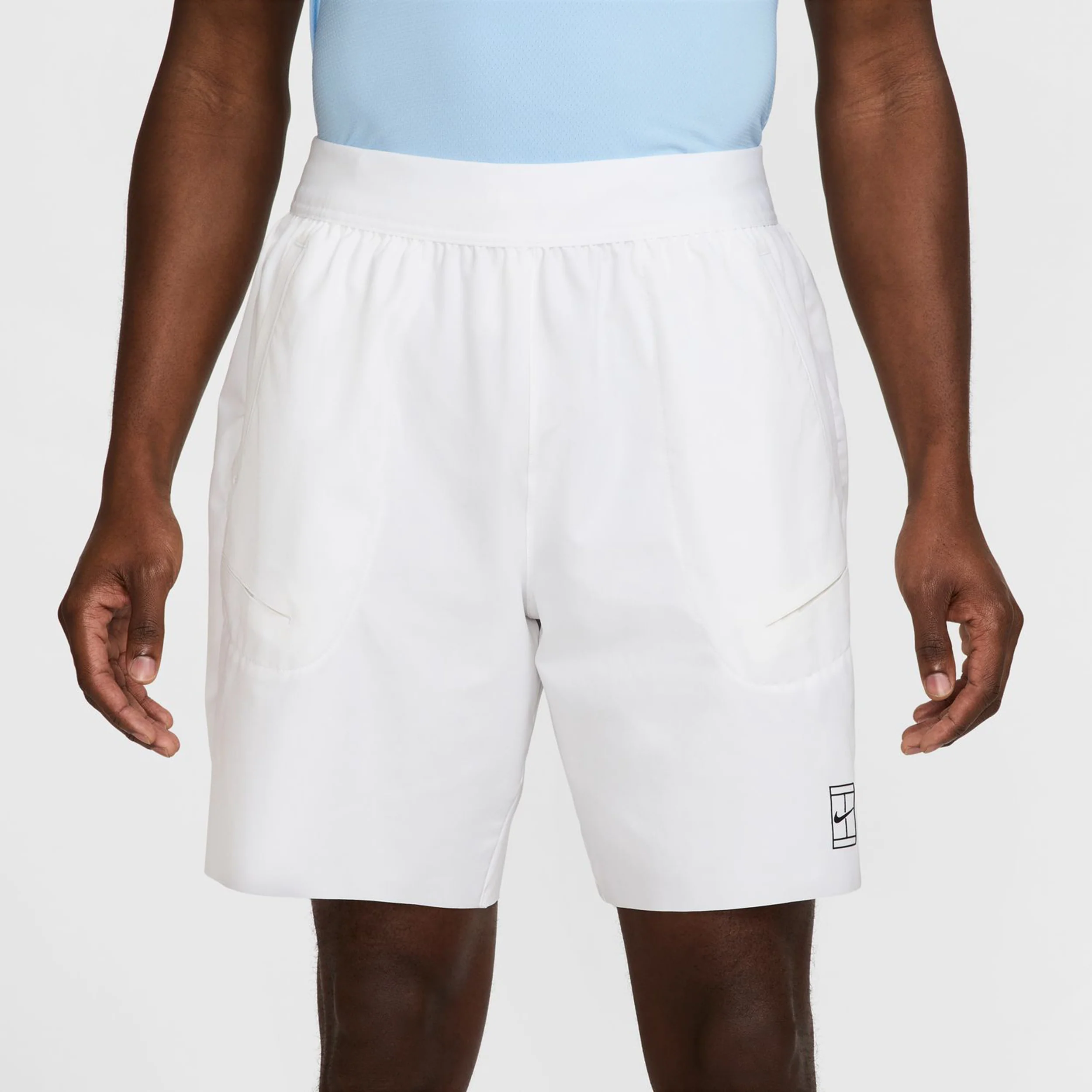 Court Dri-Fit Advantage 8in Shorts Herren-Weiß,Schwarz - Image 6