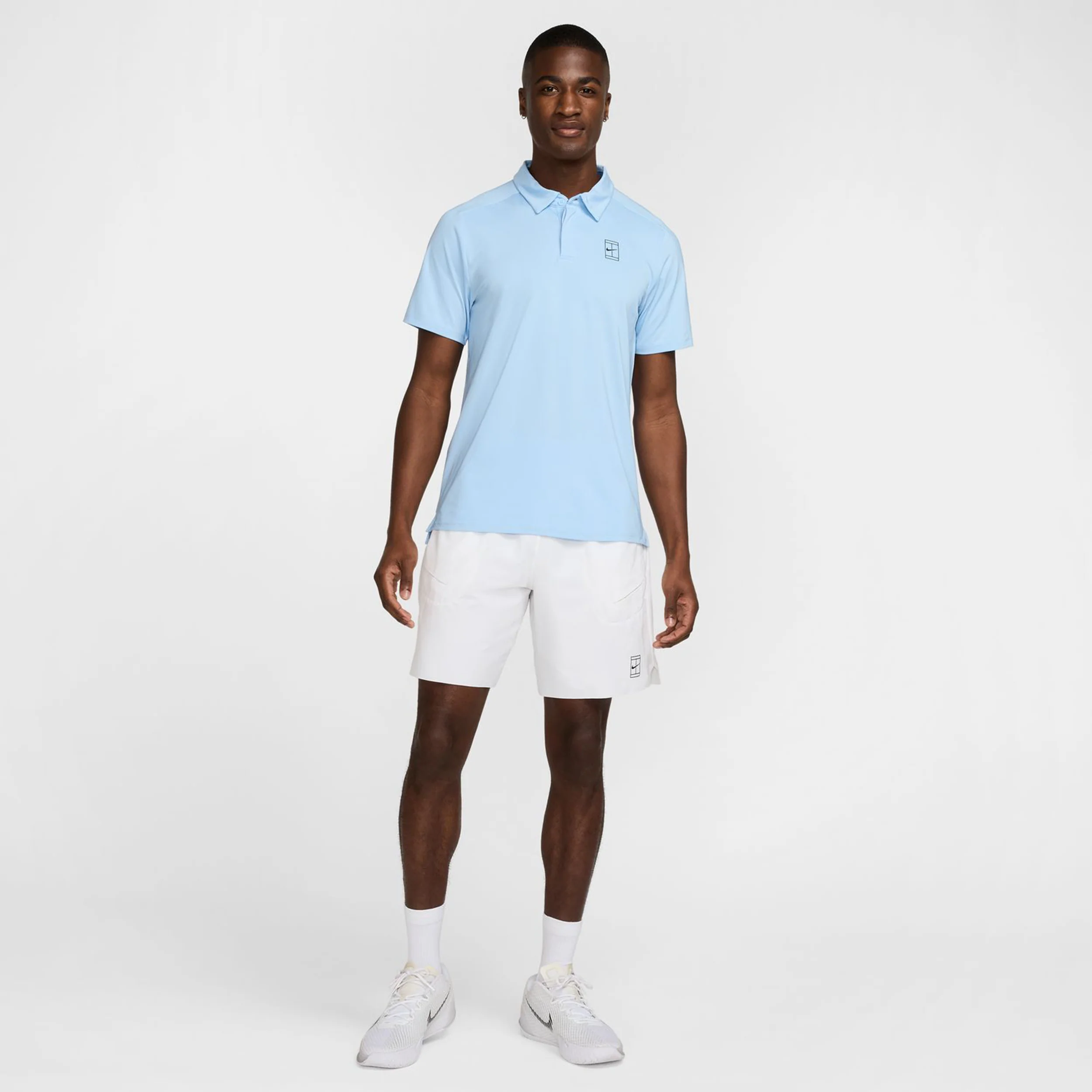 Court Dri-Fit Advantage 8in Shorts Herren-Weiß,Schwarz - Image 9