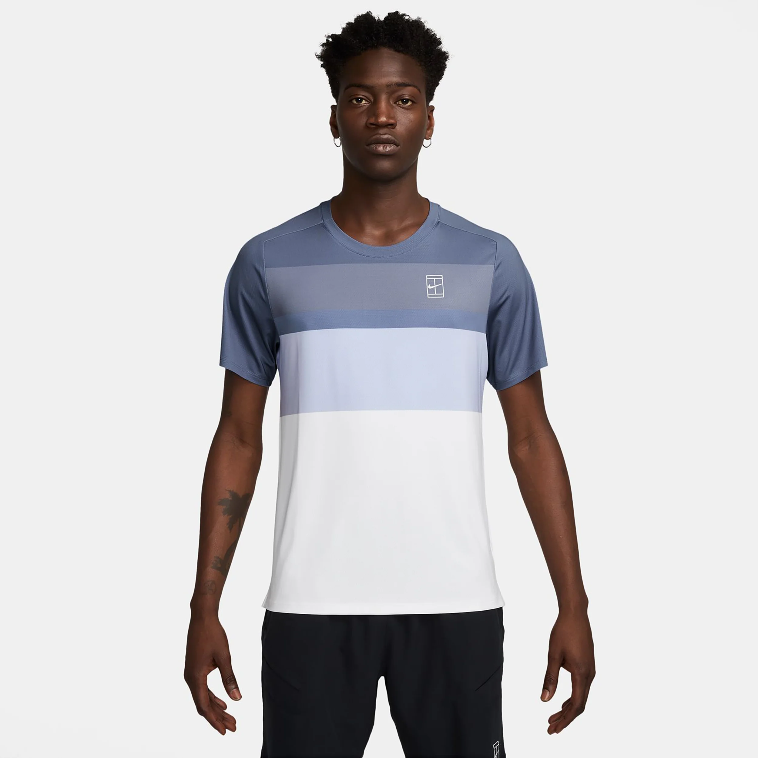 Court Dri-Fit Advantage Print T-Shirt Herren-Blaugrau