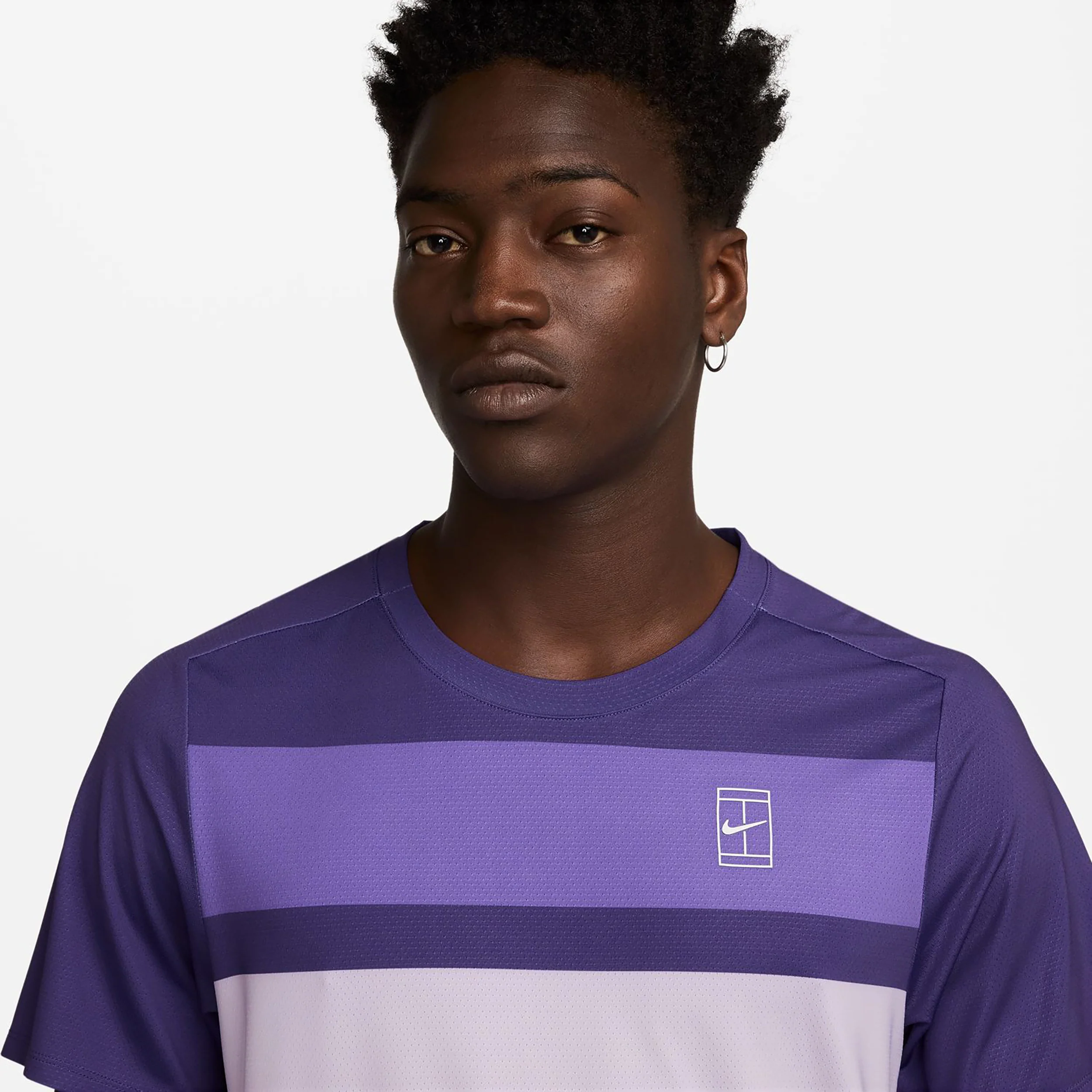 Court Dri-Fit Advantage Print T-Shirt Herren-Weiß,Lila - Image 3