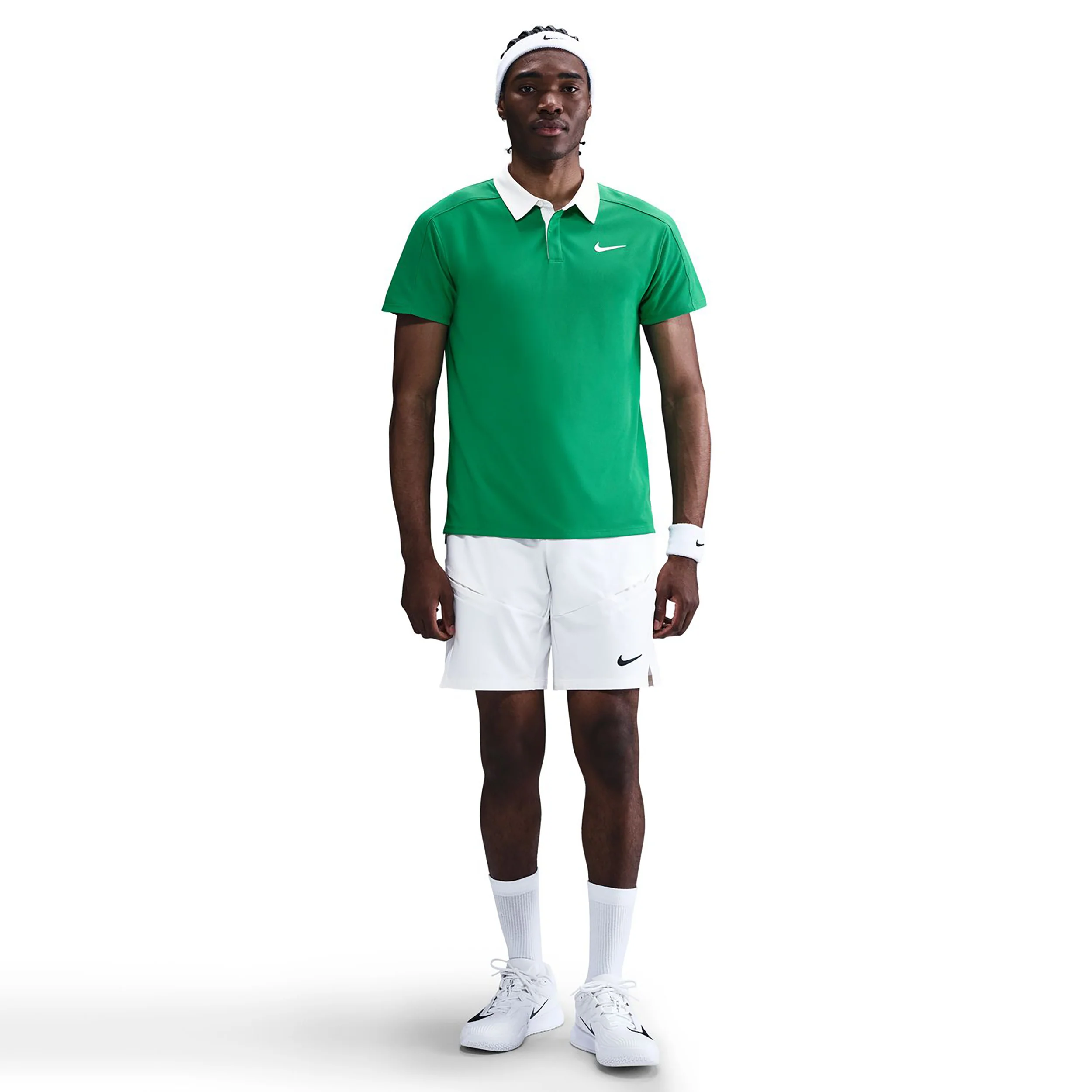 Court Dri-Fit Advantage Slam Polo Herren-Grün,Weiß - Image 4