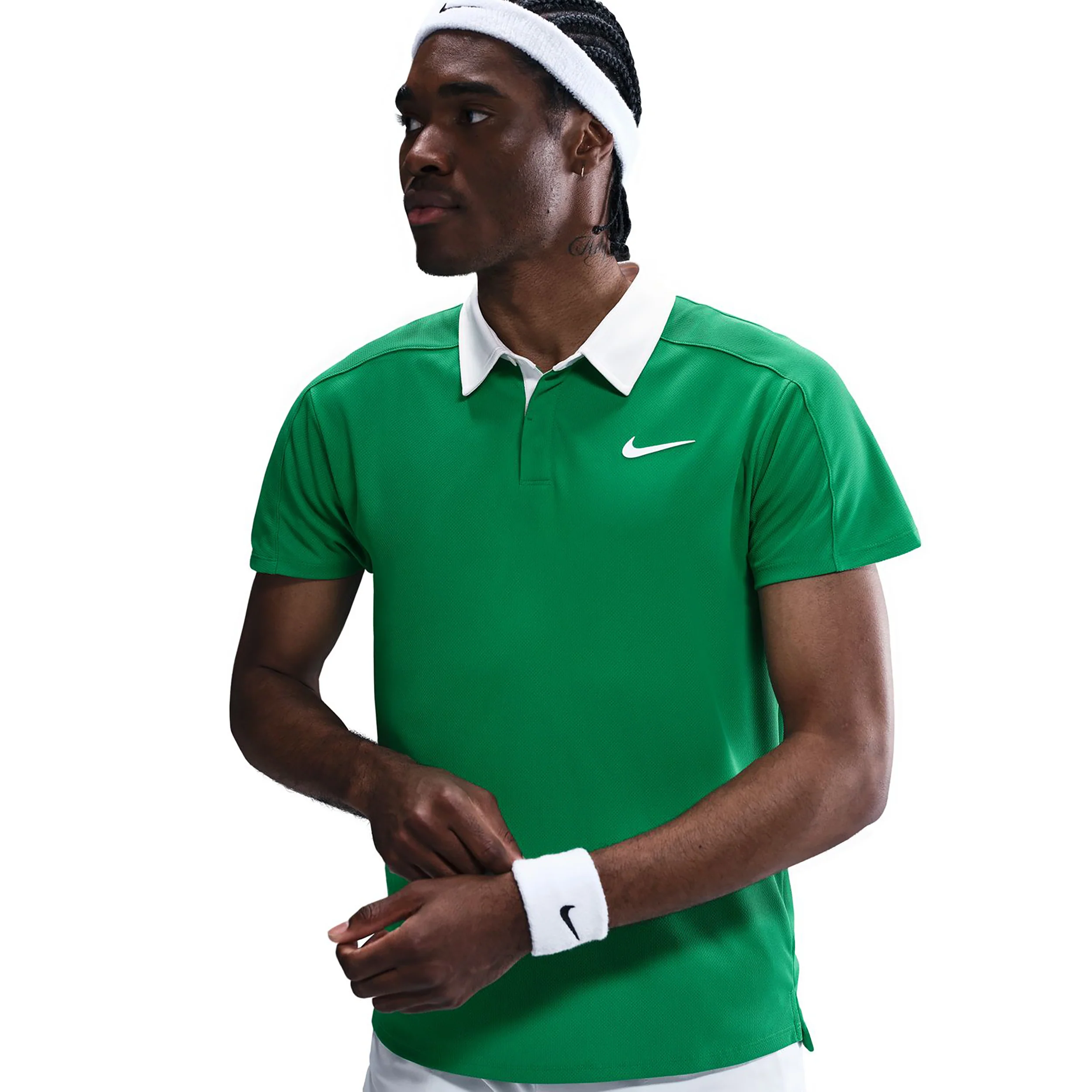 Court Dri-Fit Advantage Slam Polo Herren-Grün,Weiß - Image 7