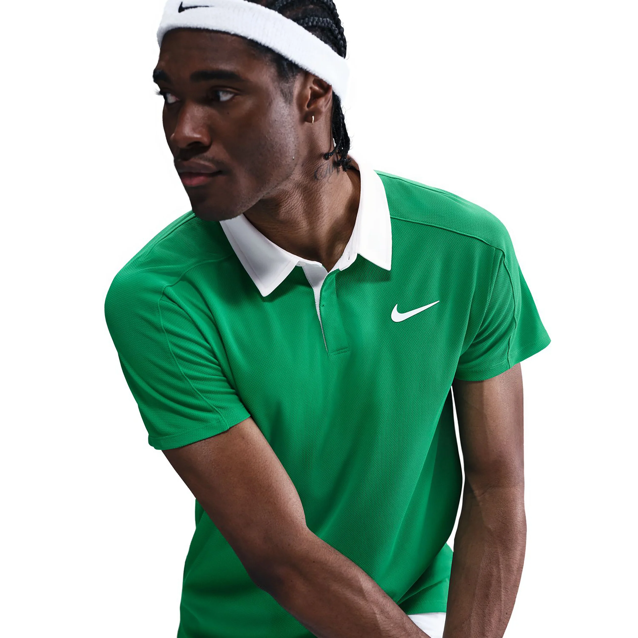 Court Dri-Fit Advantage Slam Polo Herren-Grün,Weiß - Image 8