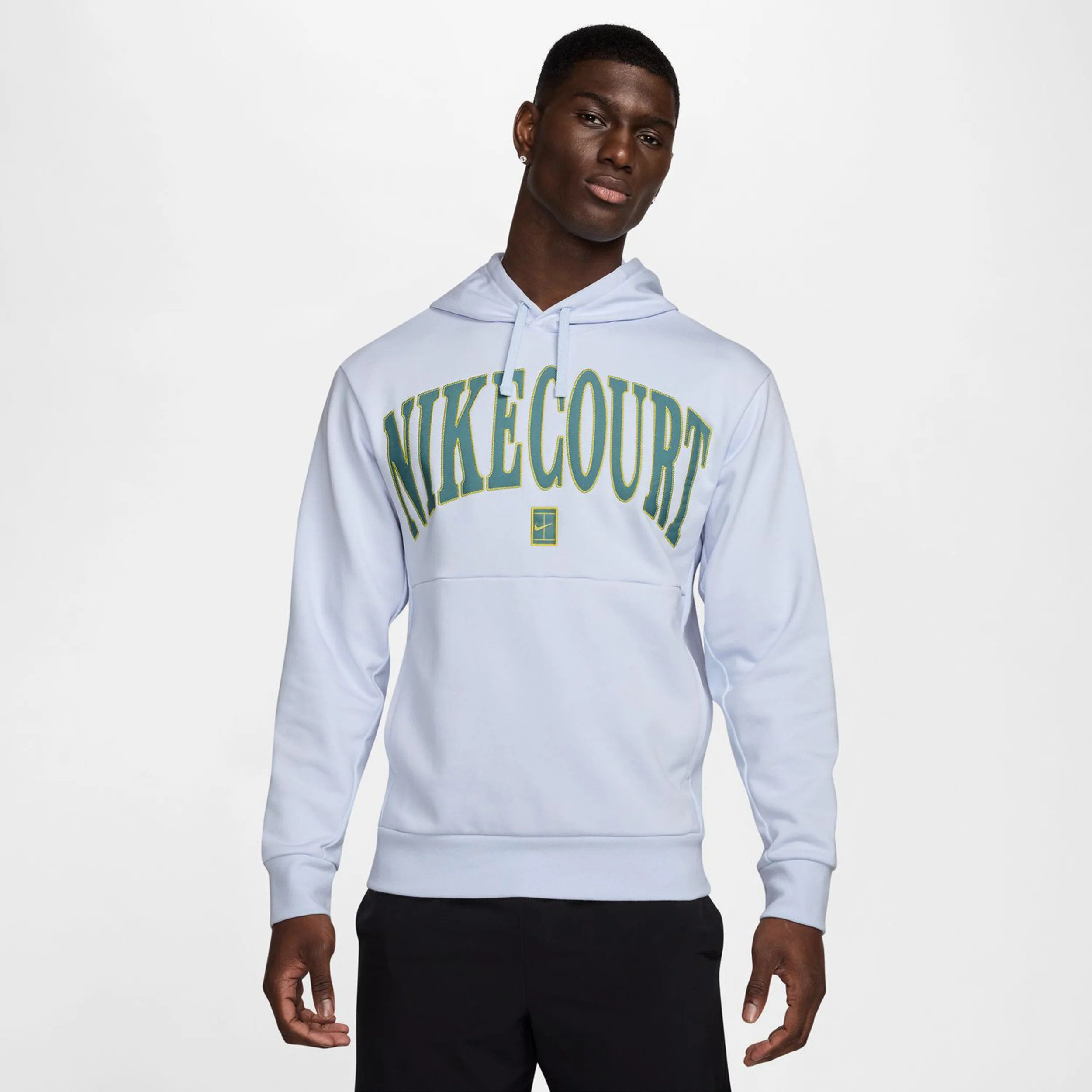 Court Dri-Fit Fleece Heritage Hoody Herren-Hellgrau,Petrol - Image 5