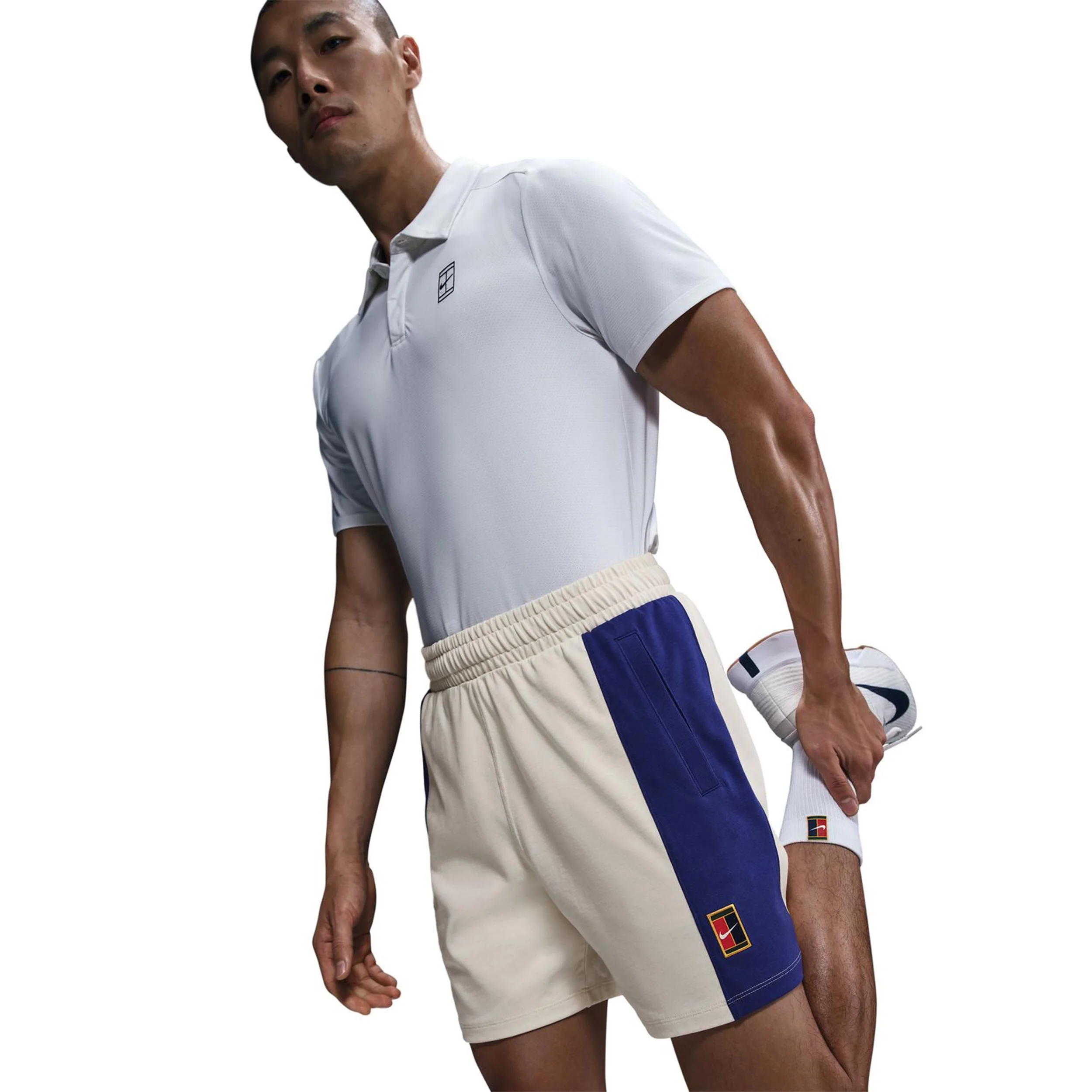 Court Dri-FIT Heritage Shorts Herren-Creme,Blau - Image 4