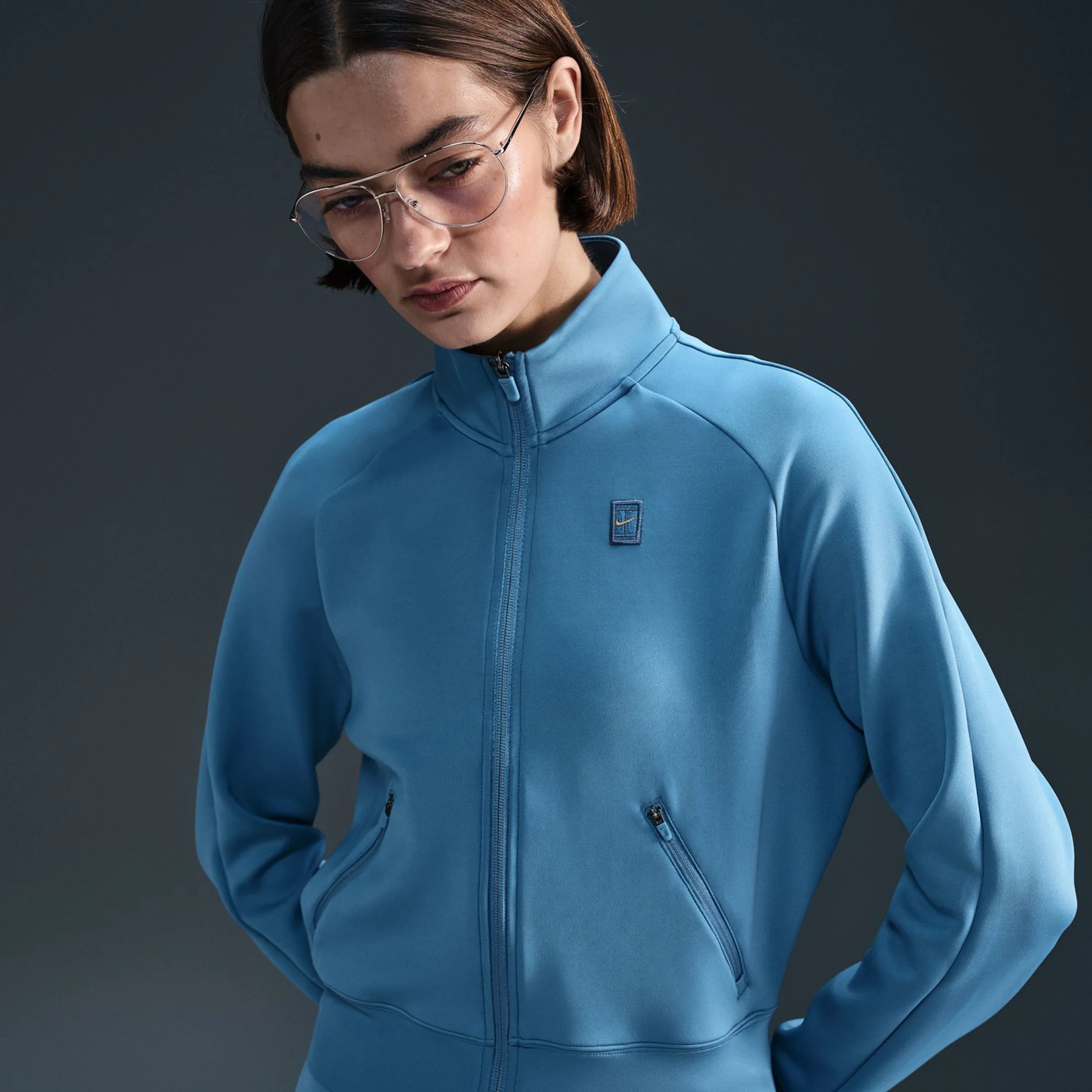 Court Dri-Fit Heritage Trainingsjacke Damen-Hellblau - Image 5