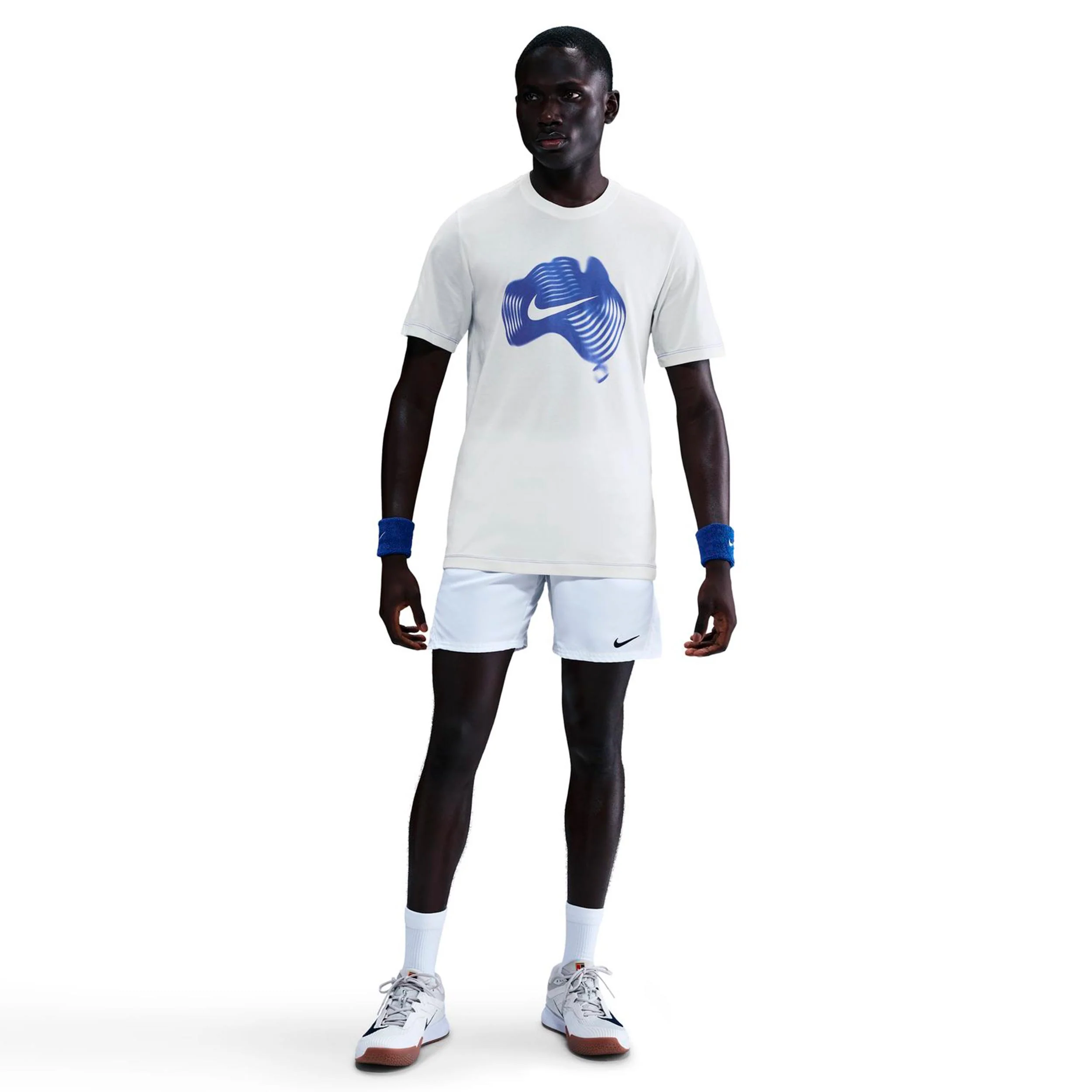 Court Dri-Fit T-Shirt Herren-creme, blau - Image 2