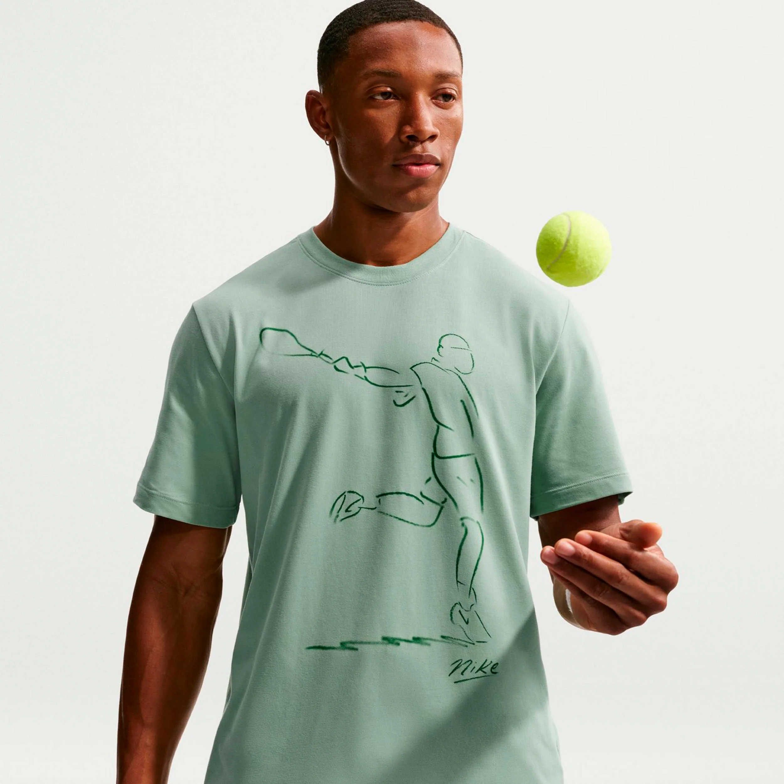 Court Dri-Fit T-Shirt Herren - graugrün - Image 5