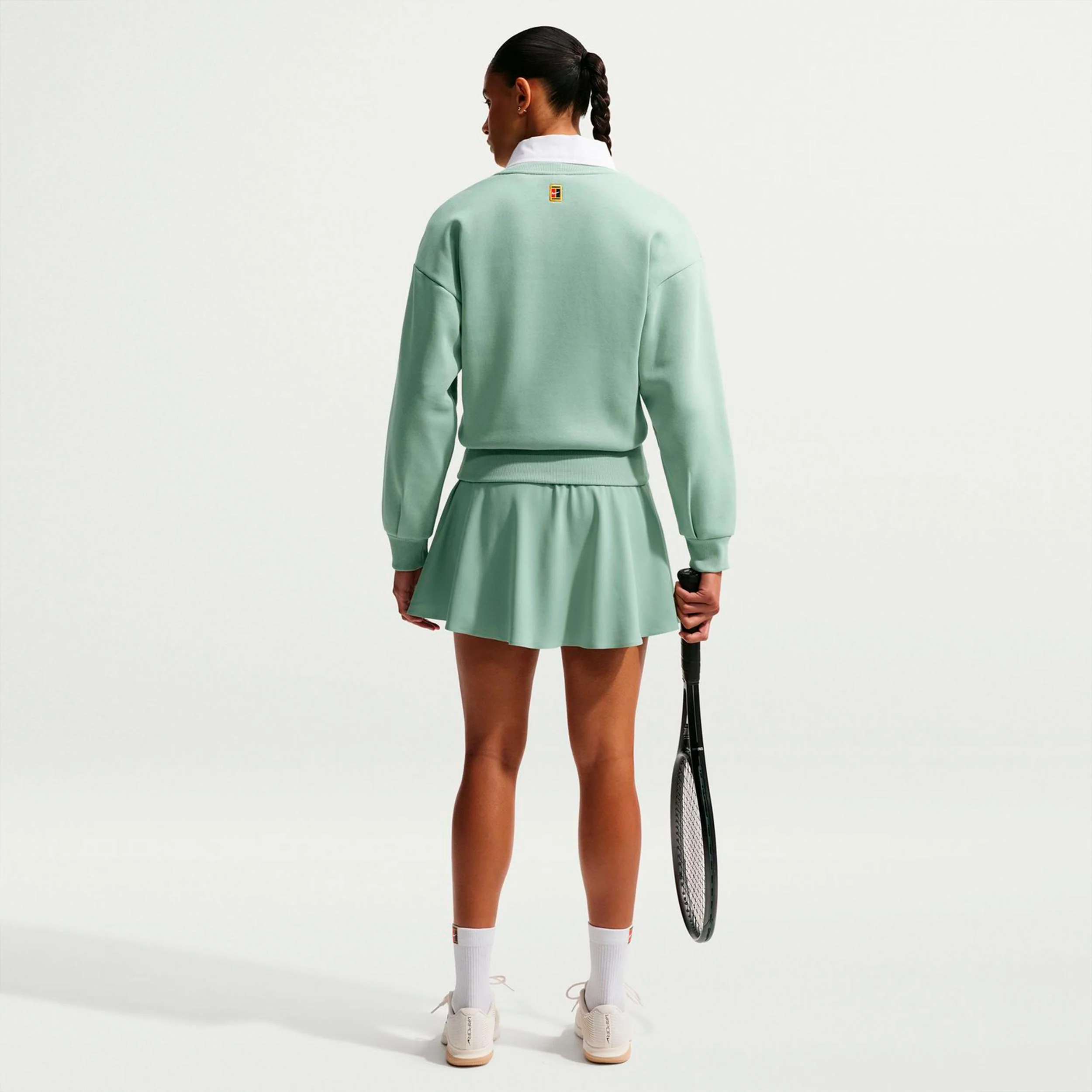 Court Fleece Crew Sweatshirt Damen - graugrün, grün - Image 3