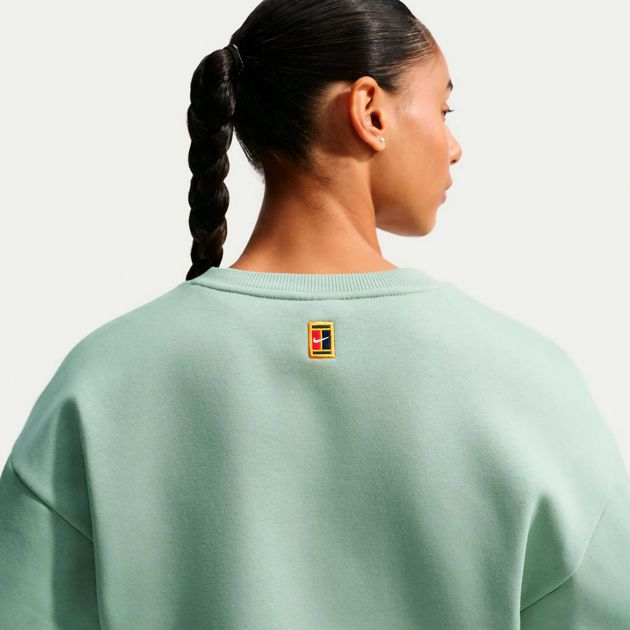 Court Fleece Crew Sweatshirt Damen - graugrün, grün - Image 5