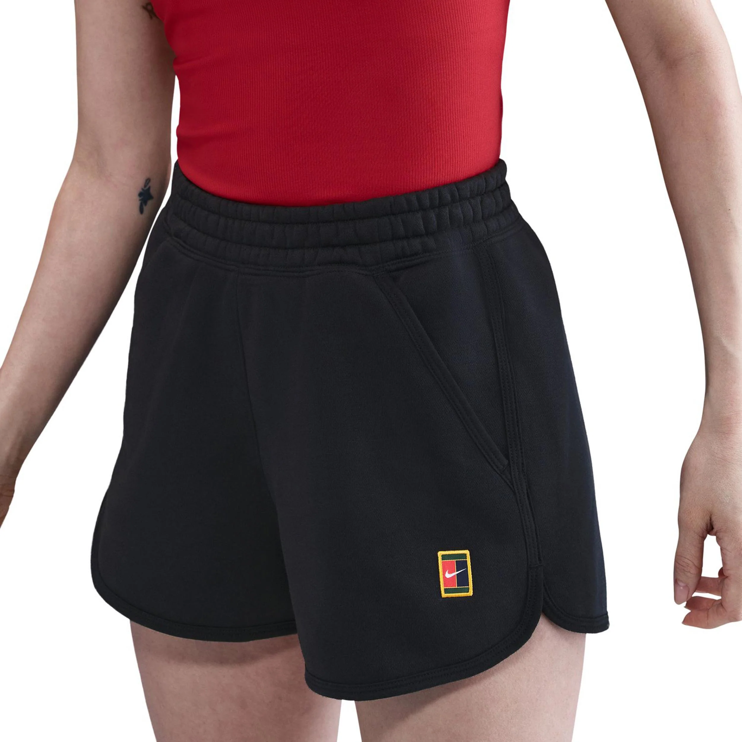 Court Heritage Fleece Mid Rise Shorts Damen-Schwarz