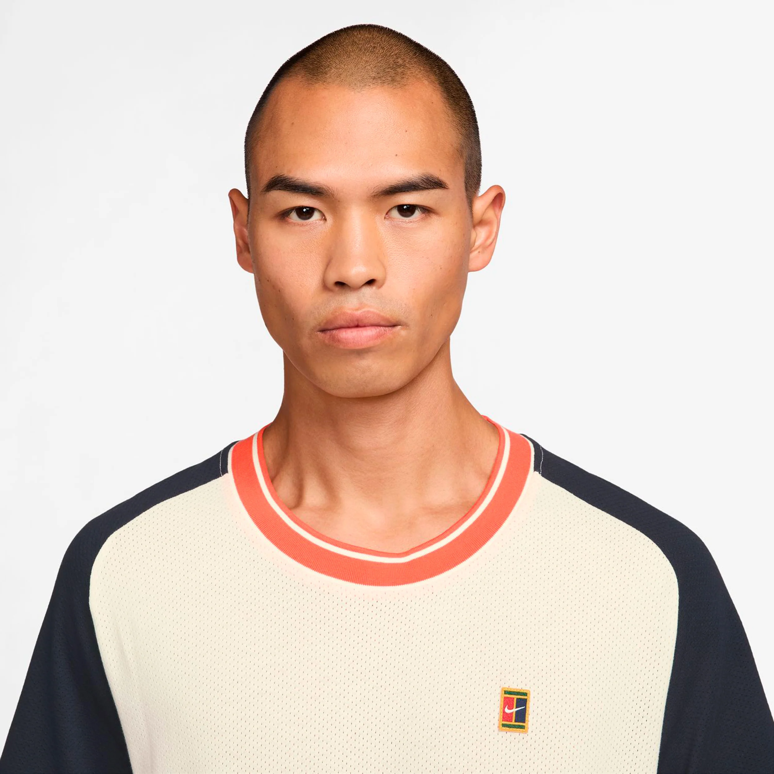 Court Heritage T-Shirt Herren-creme, dunkelblau - Image 3