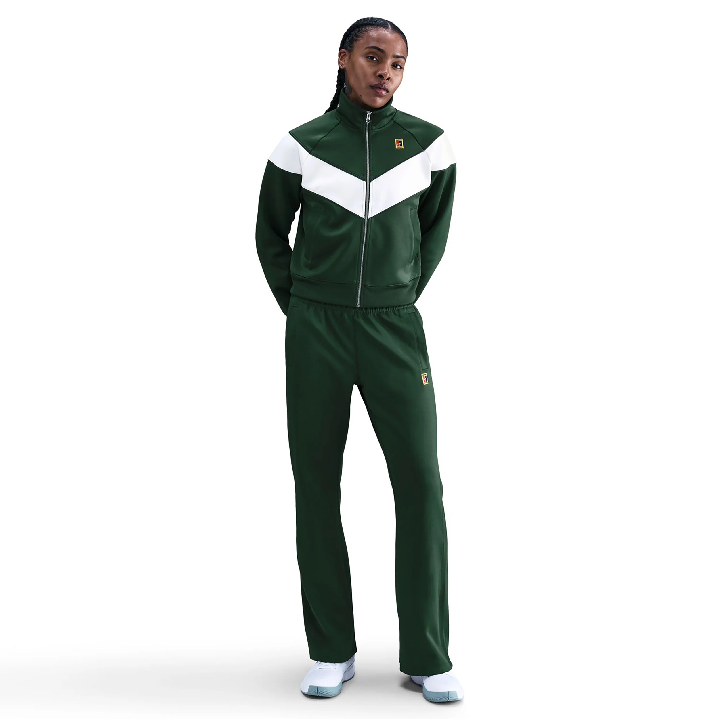 Court Polyknit High Rise Trainingshose Damen-dunkelgrün