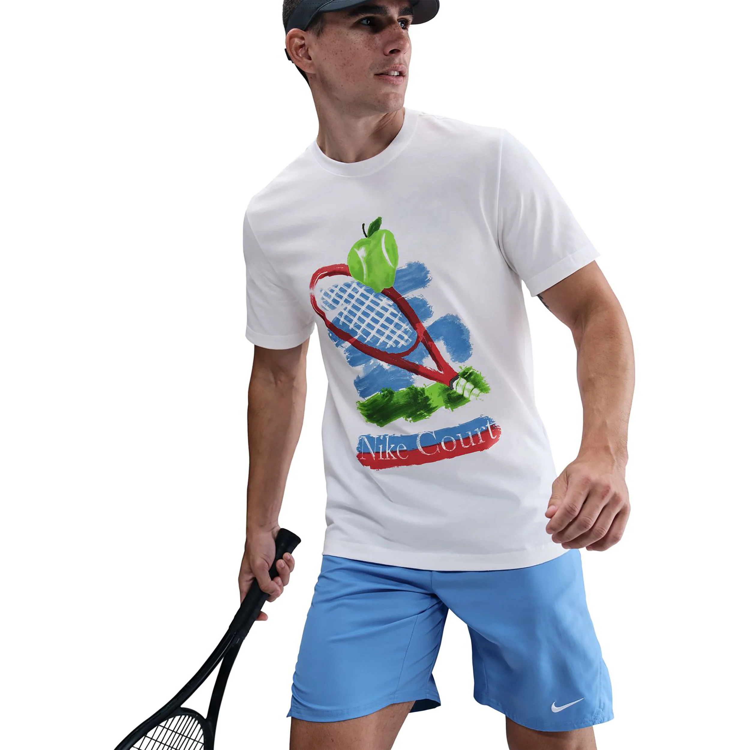Court T-Shirt Herren-Weiß,Mehrfarbig - Image 5
