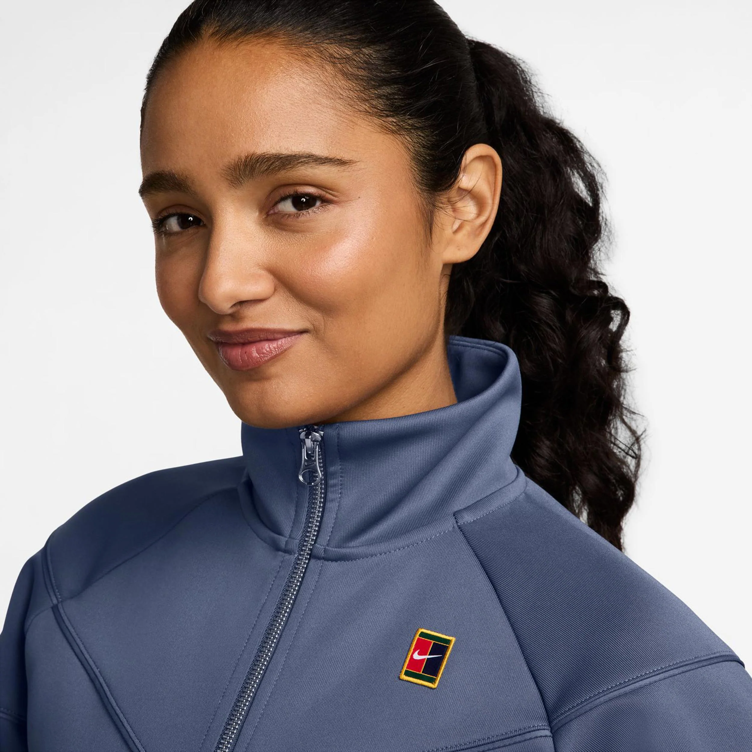 Courtly Knit Heritage Trainingsjacke Damen-blaugrau - Image 3
