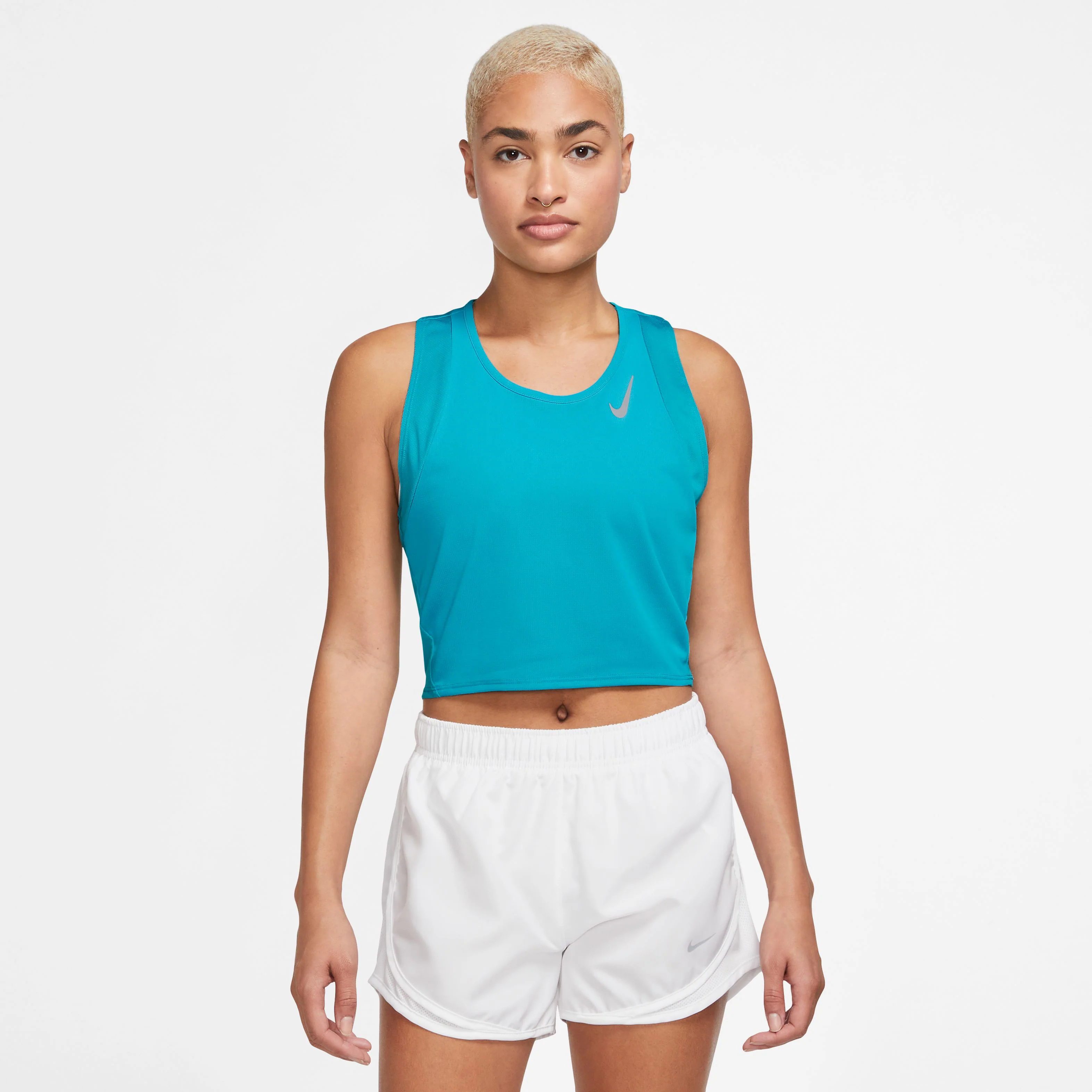 Dri-Fit Fast Crop Laufshirt Damen-Türkis - Image 5