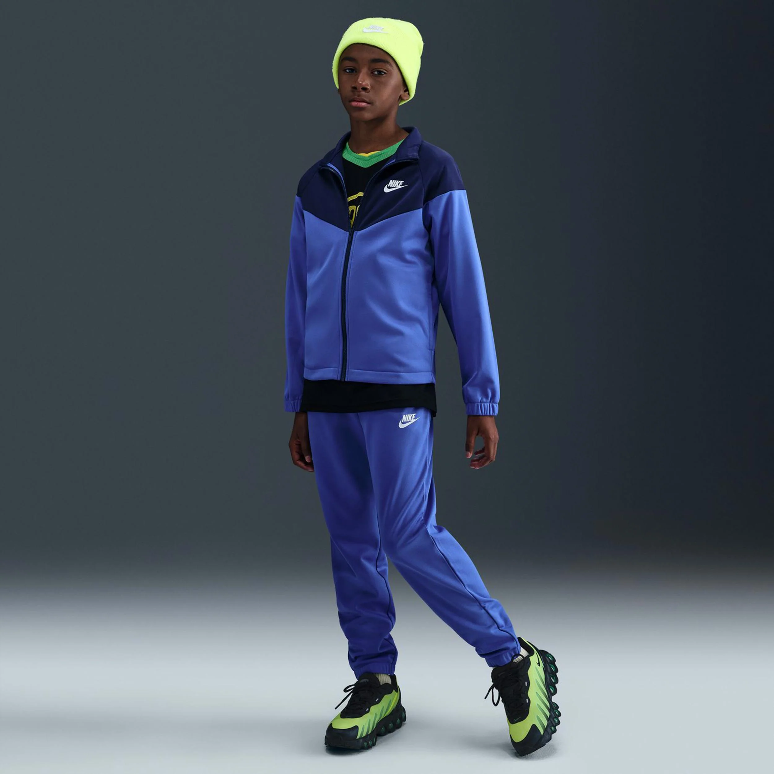Dri-Fit Full-Zip Trainingsanzug Kinder-Blau,Blaugrau - Image 7