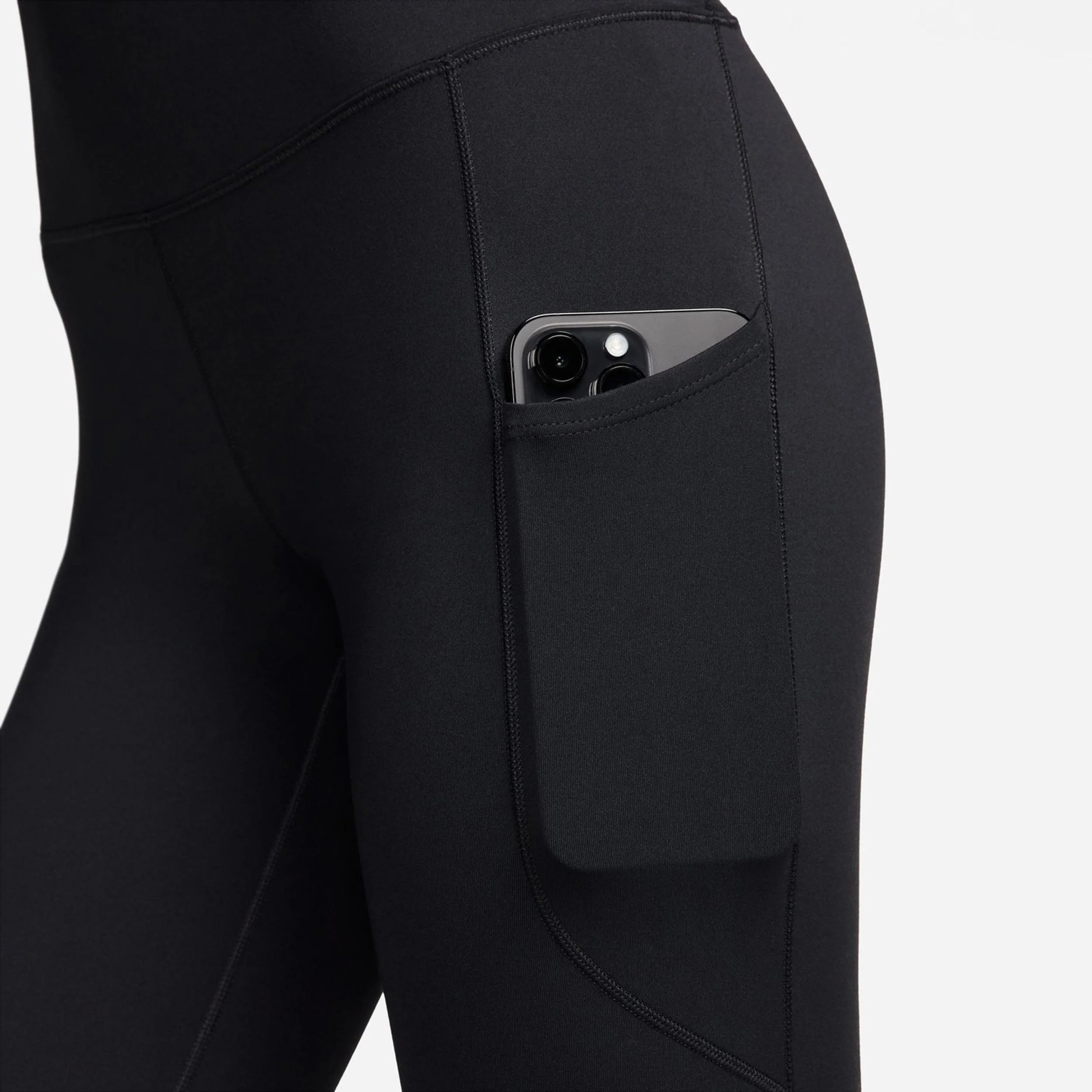 Dri-Fit One High-Waisted 7/8 Pocket Tight Damen-Schwarz - Image 8