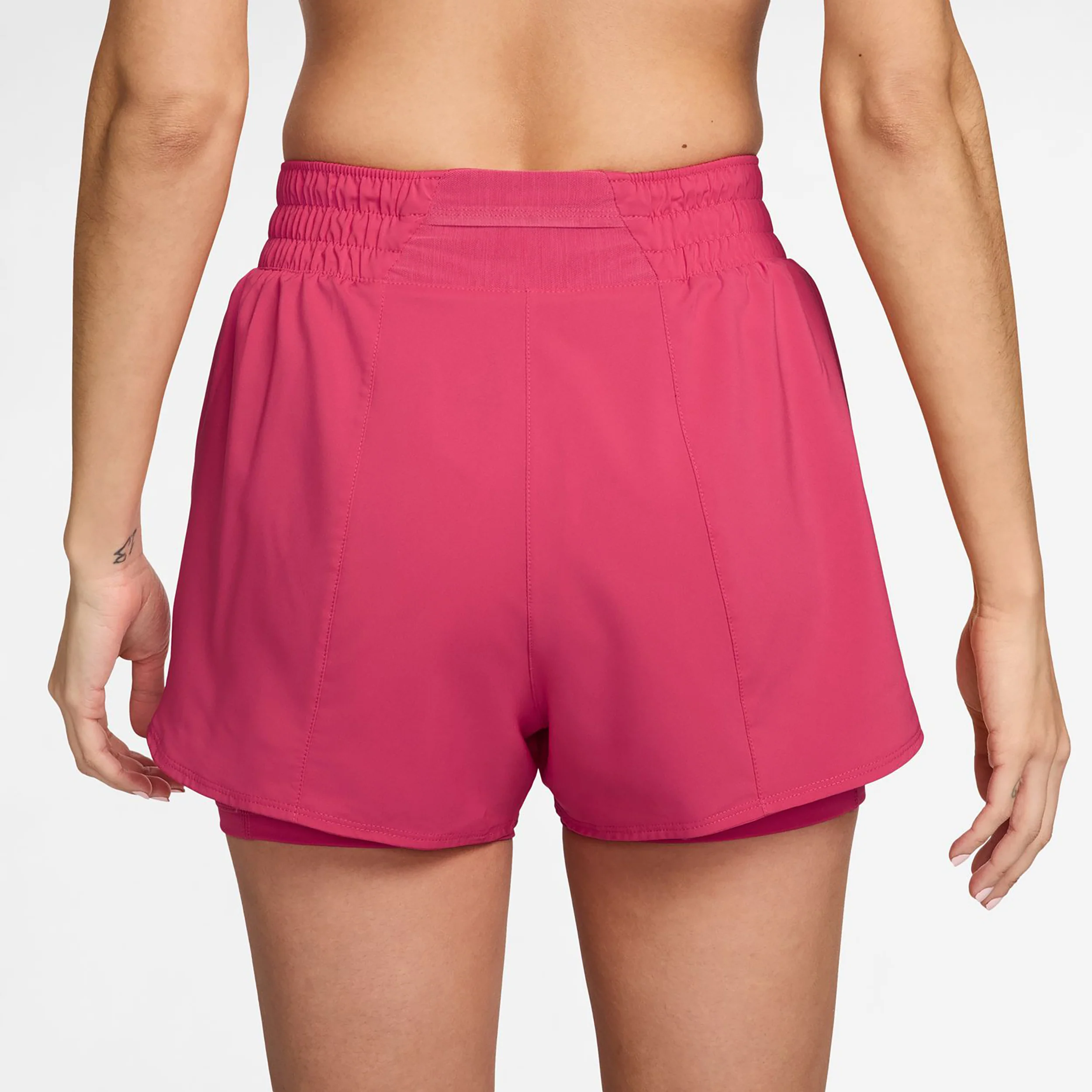 Dri-Fit One Mid Rise 2in1 3in Shorts Damen - berry, silber - Image 2