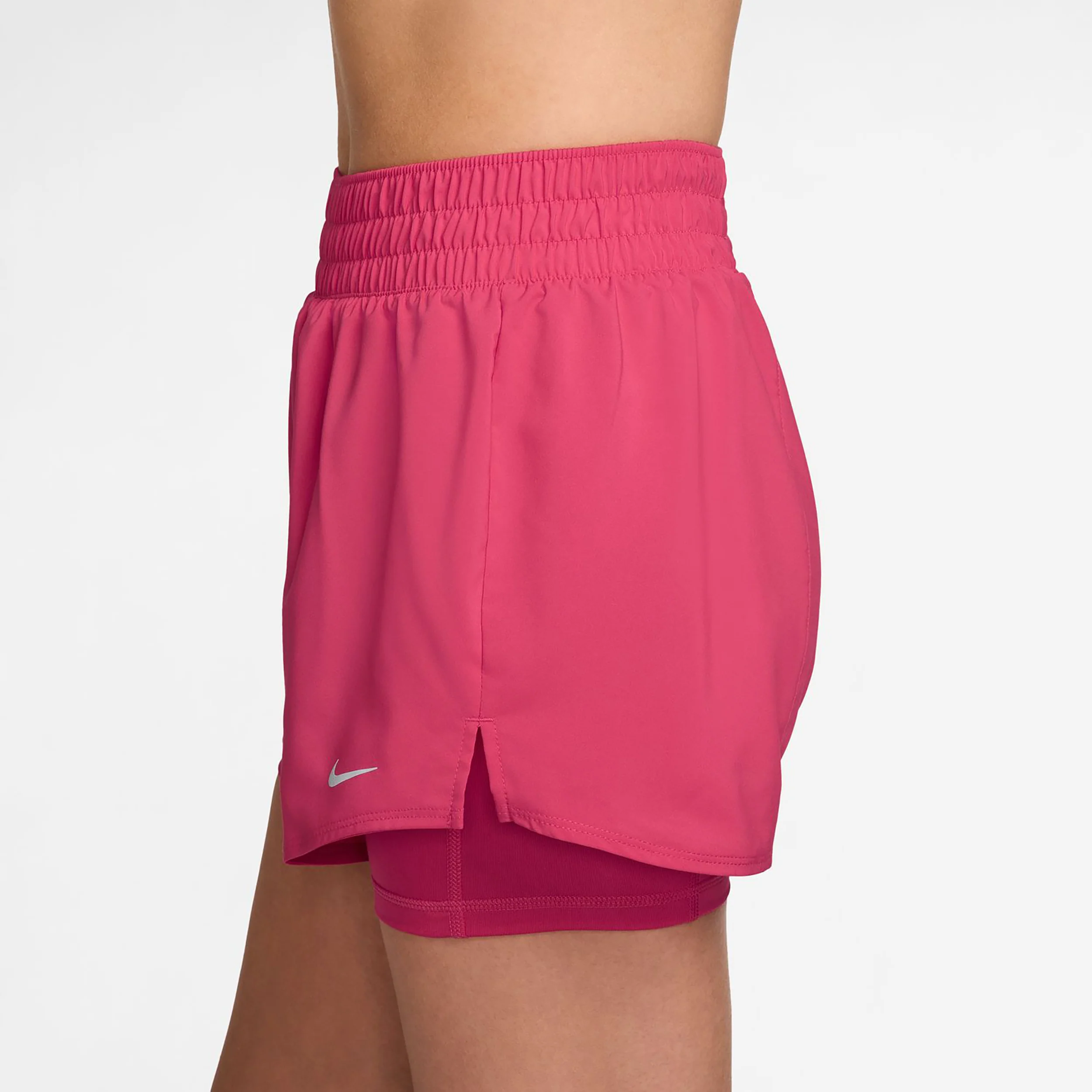 Dri-Fit One Mid Rise 2in1 3in Shorts Damen - berry, silber - Image 3