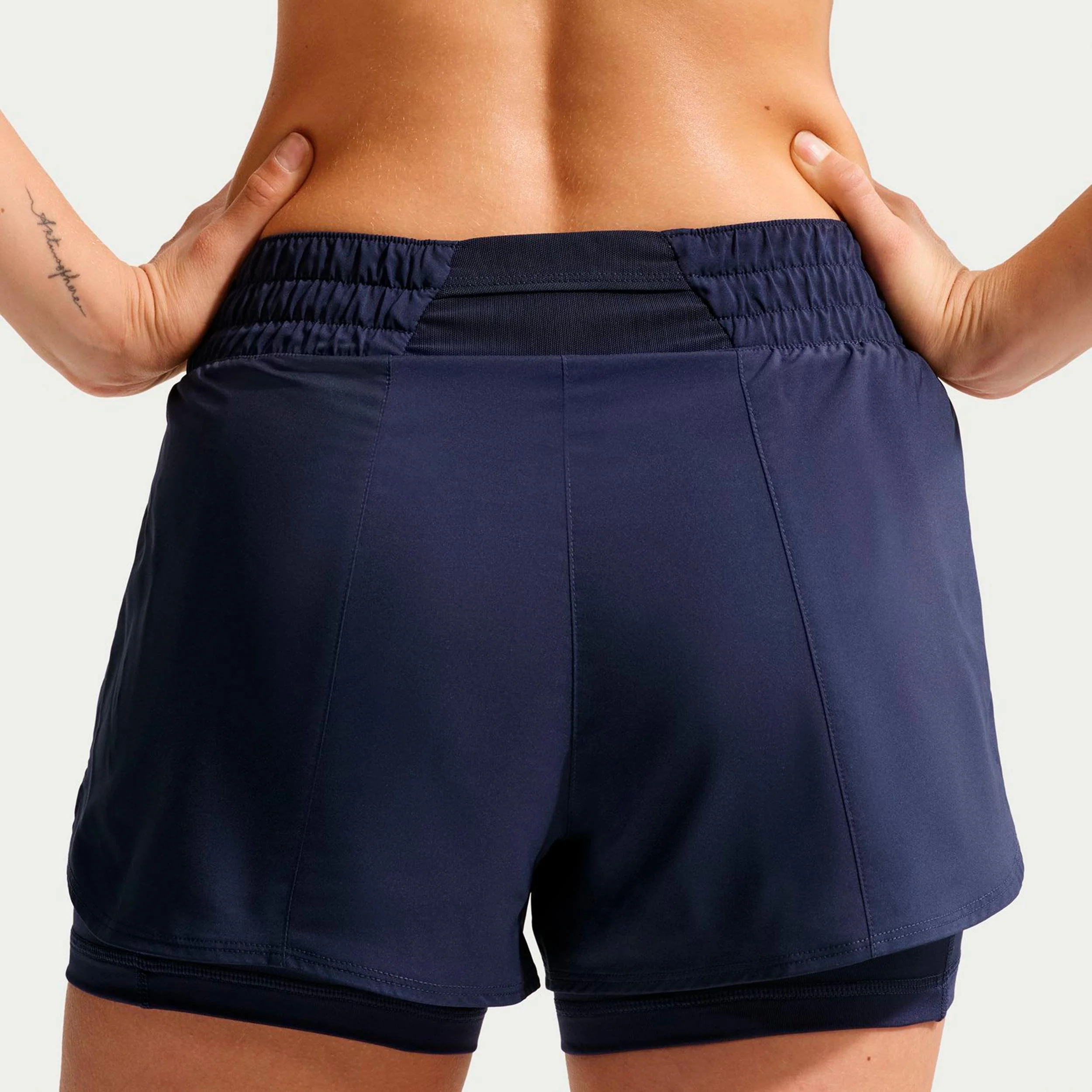 Dri-Fit One Mid Rise 2in1 3in Shorts Damen-dunkelblau, weiß - Image 5