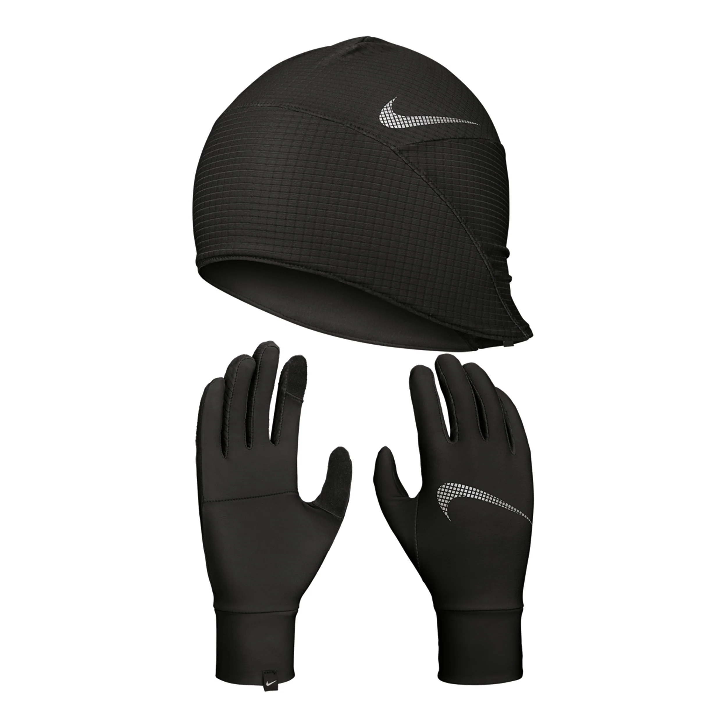 Essential Running Set Laufmütze + Laufhandschuhe Damen-schwarz,weiß