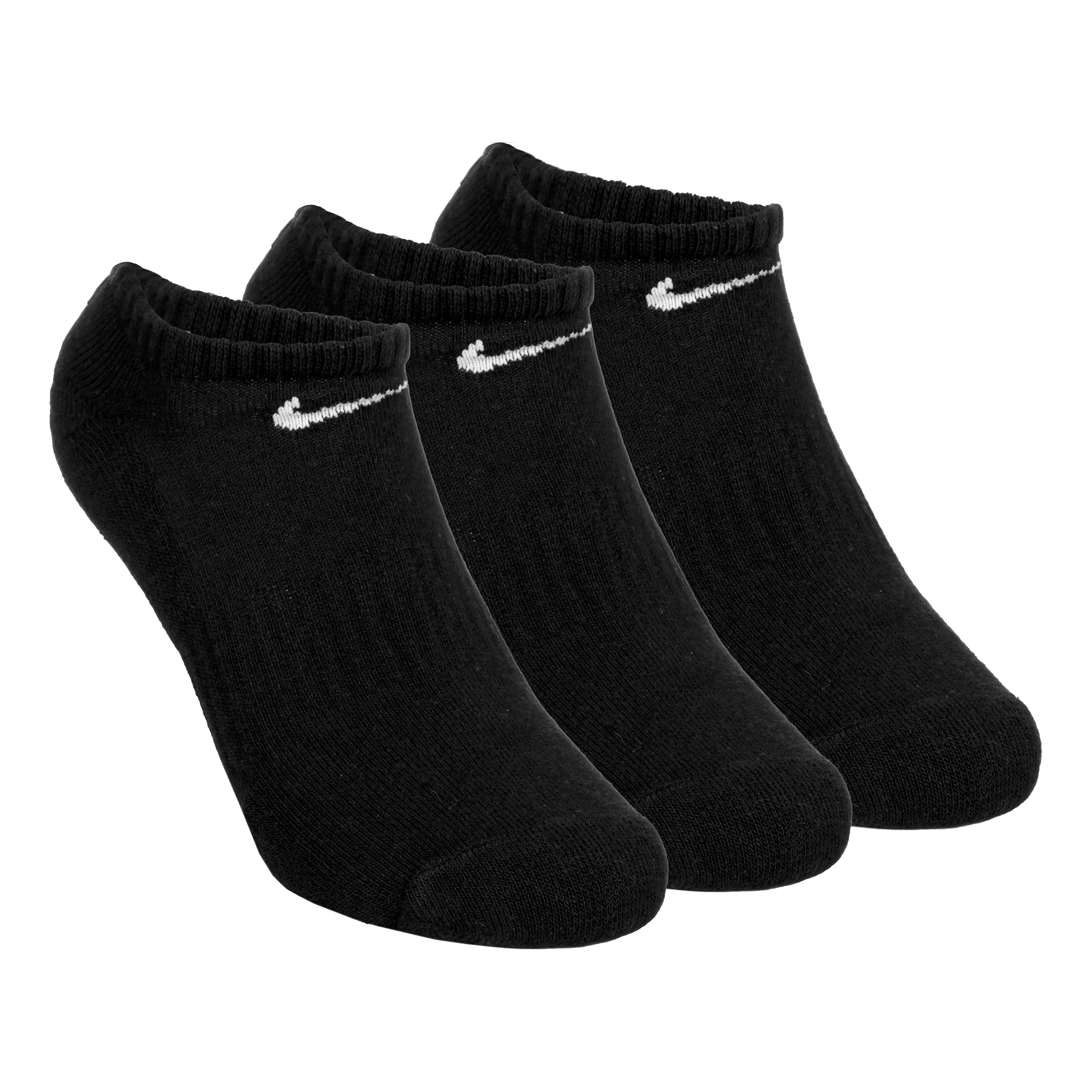 Everyday Lightweight No Show Tennissocken 3er Pack Unisex - schwarz, weiß