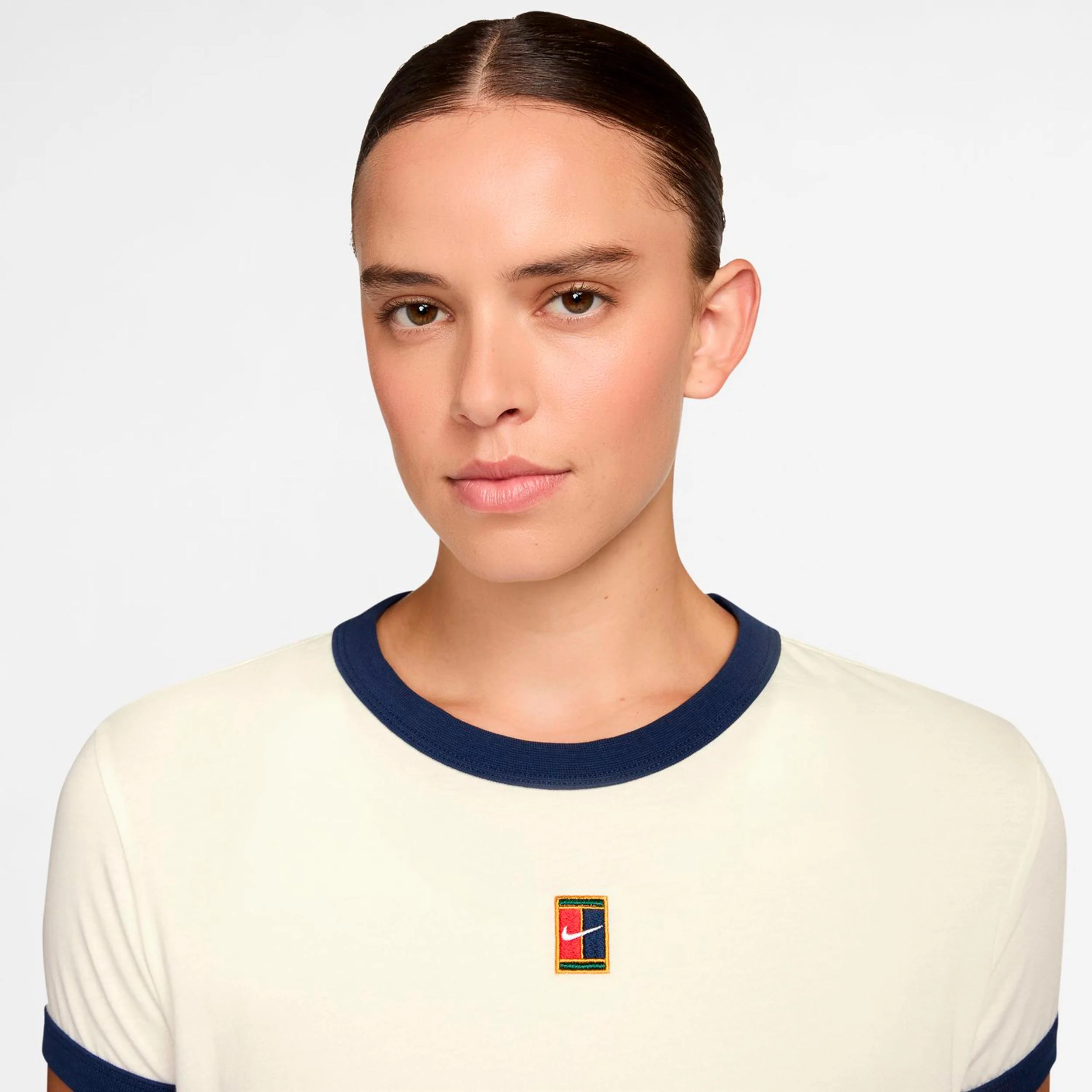 Heritage T-Shirt Damen-creme, dunkelblau - Image 3