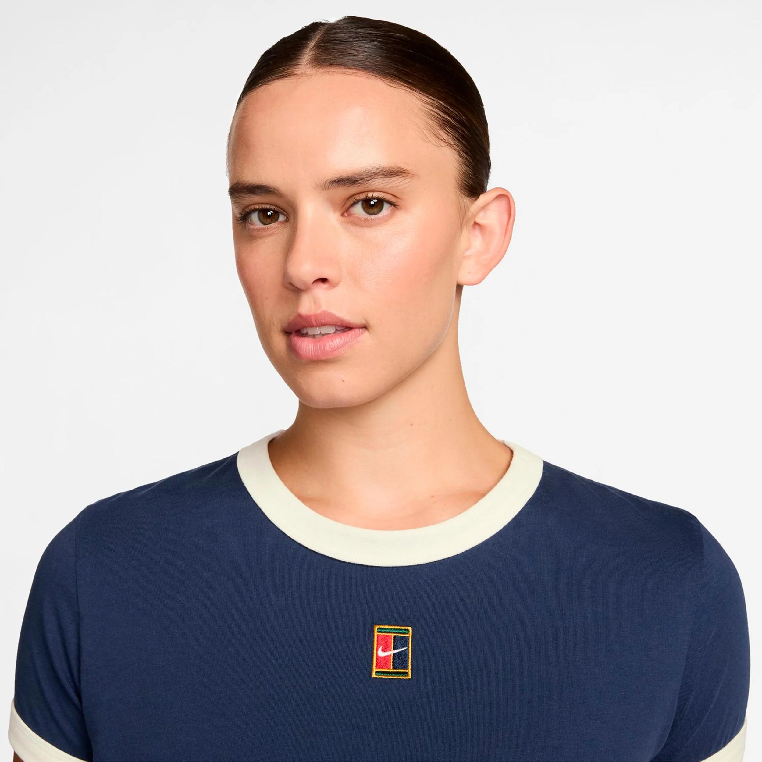 Heritage T-Shirt Damen-dunkelblau, creme - Image 3